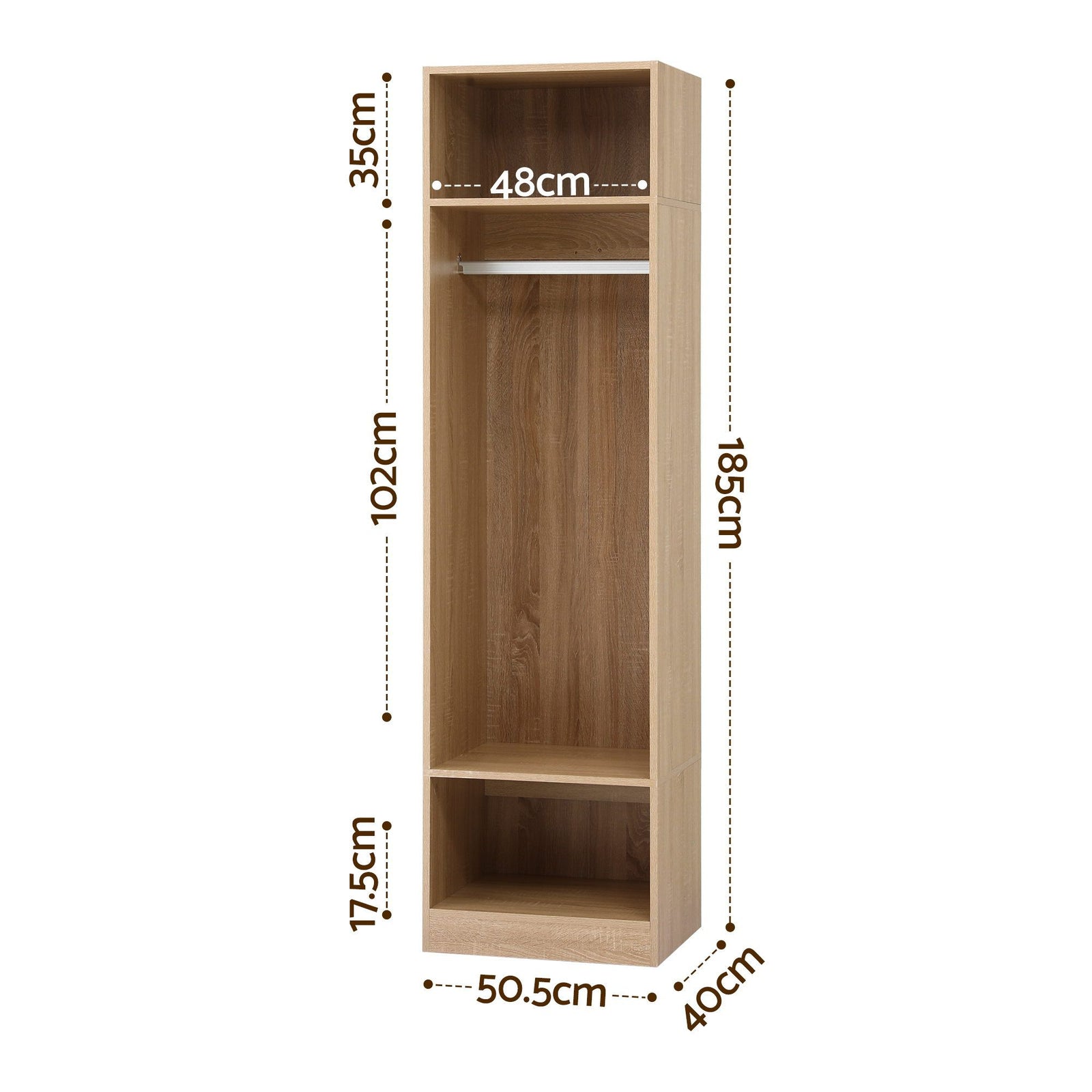 Artiss Wardrobe Clothes Closet Storage Organizer Shelf Pine