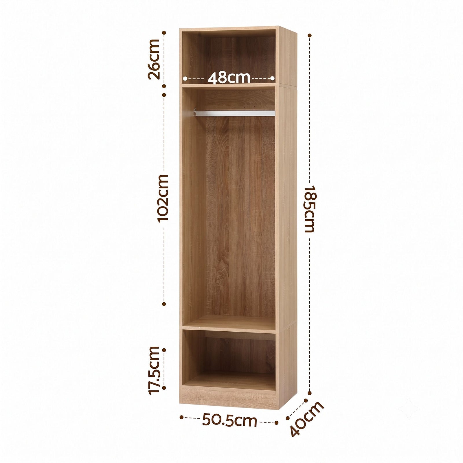 Artiss 2X Wardrobe Clothes Closet Storage Organiser Shelf Pine