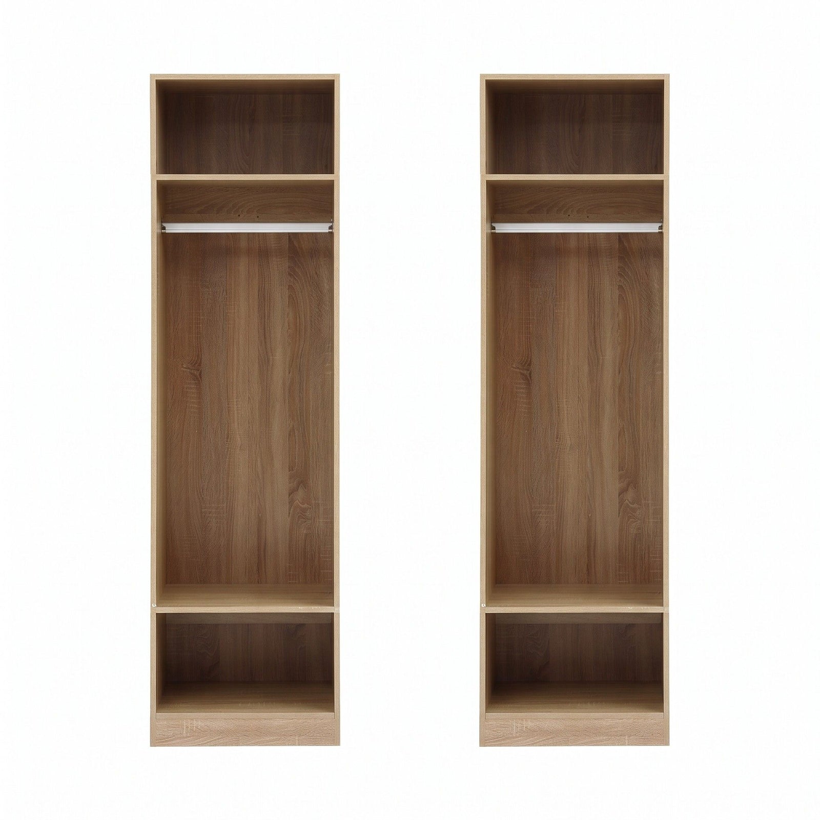 Artiss 2X Wardrobe Clothes Closet Storage Organiser Shelf Pine