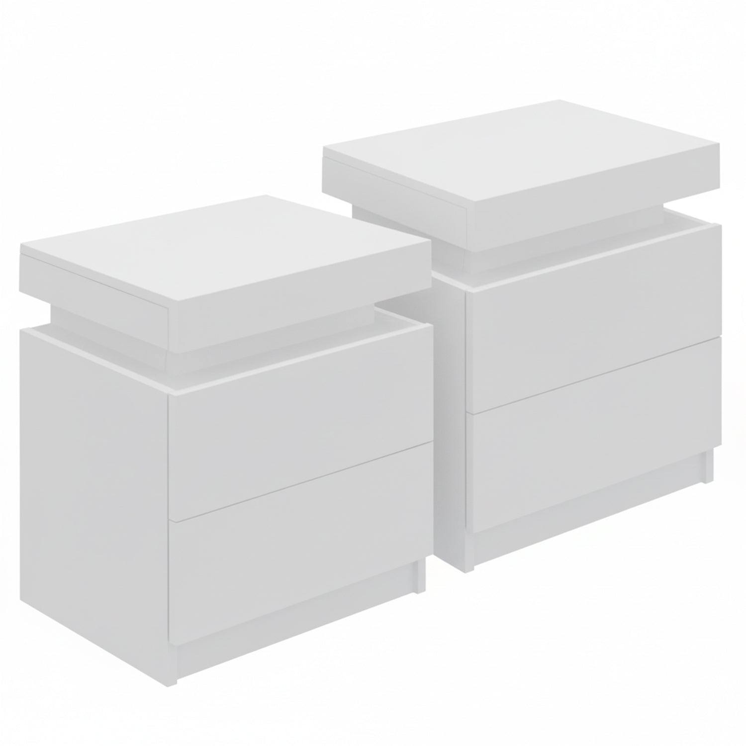 Artiss 2X Bedside Table 2 Drawers Lift-up Storage White