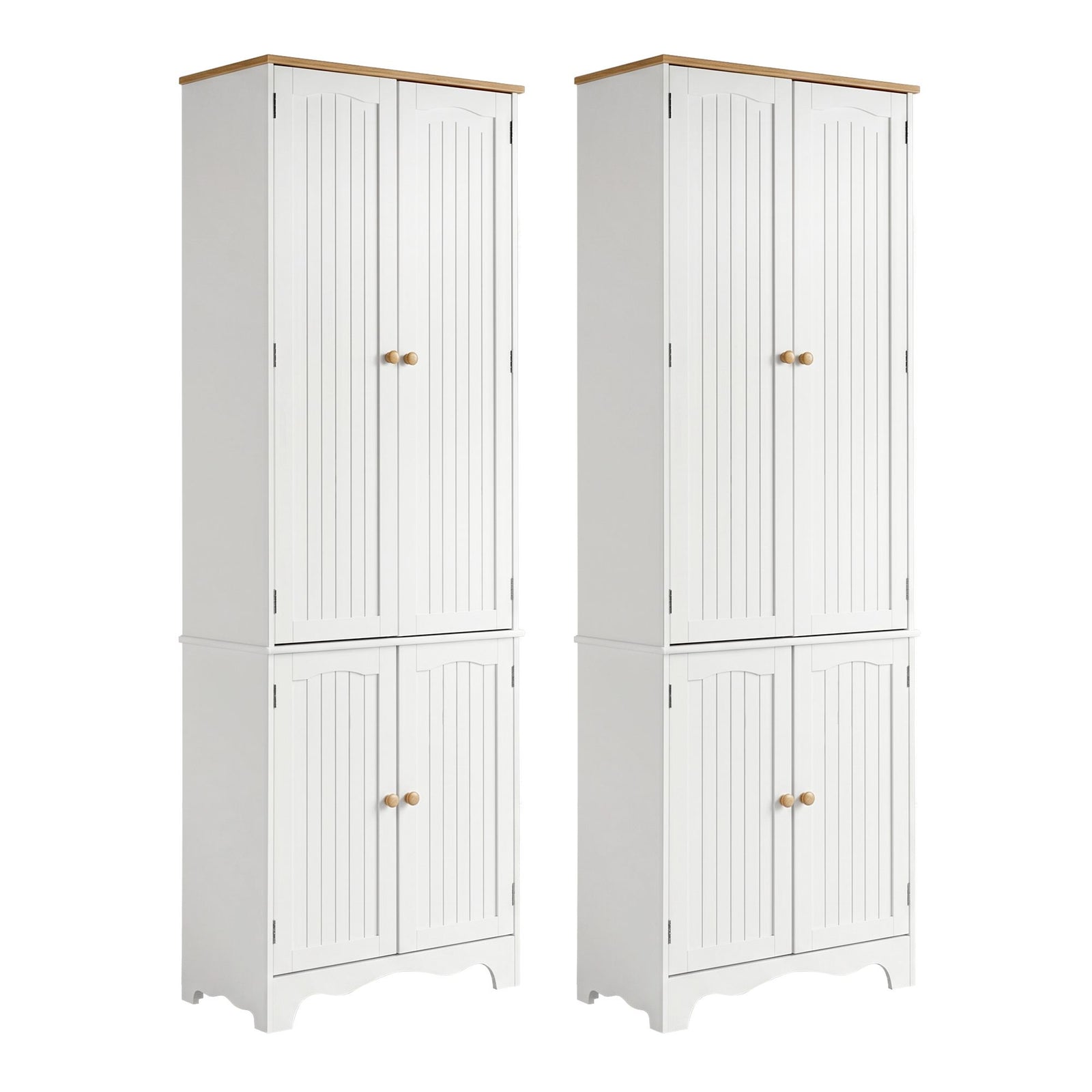 Artiss 2x Buffet Sideboard Pantry Cabinet Cupboard 6-Tiers Storage Shelves BERNE