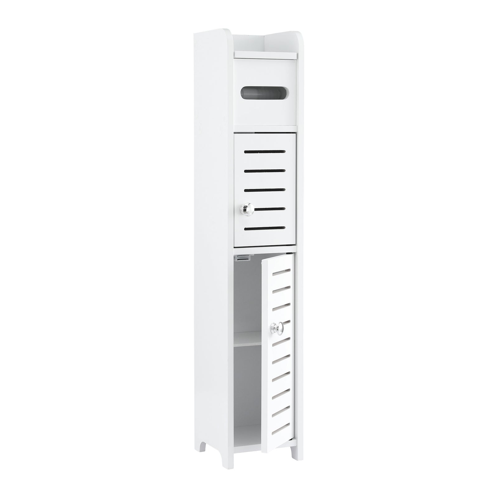 Artiss Bathroom Storage Cabinet 3-Tier Slim Toilet Paper Holder Organizer White