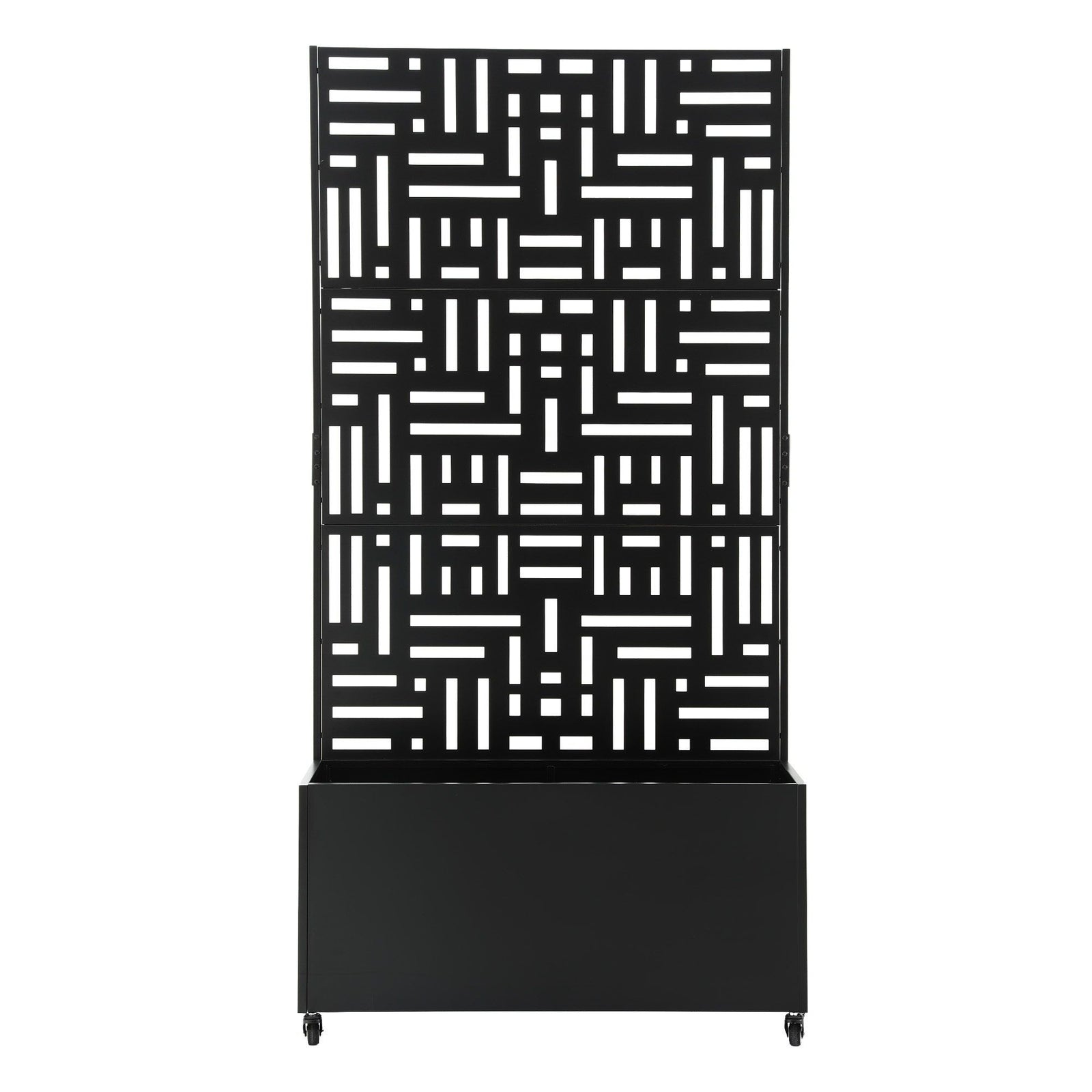 Green Fingers Mobile Planter Box Garden Bed with Trellis Privacy Screen & Lockable Wheels for Climbing Plants