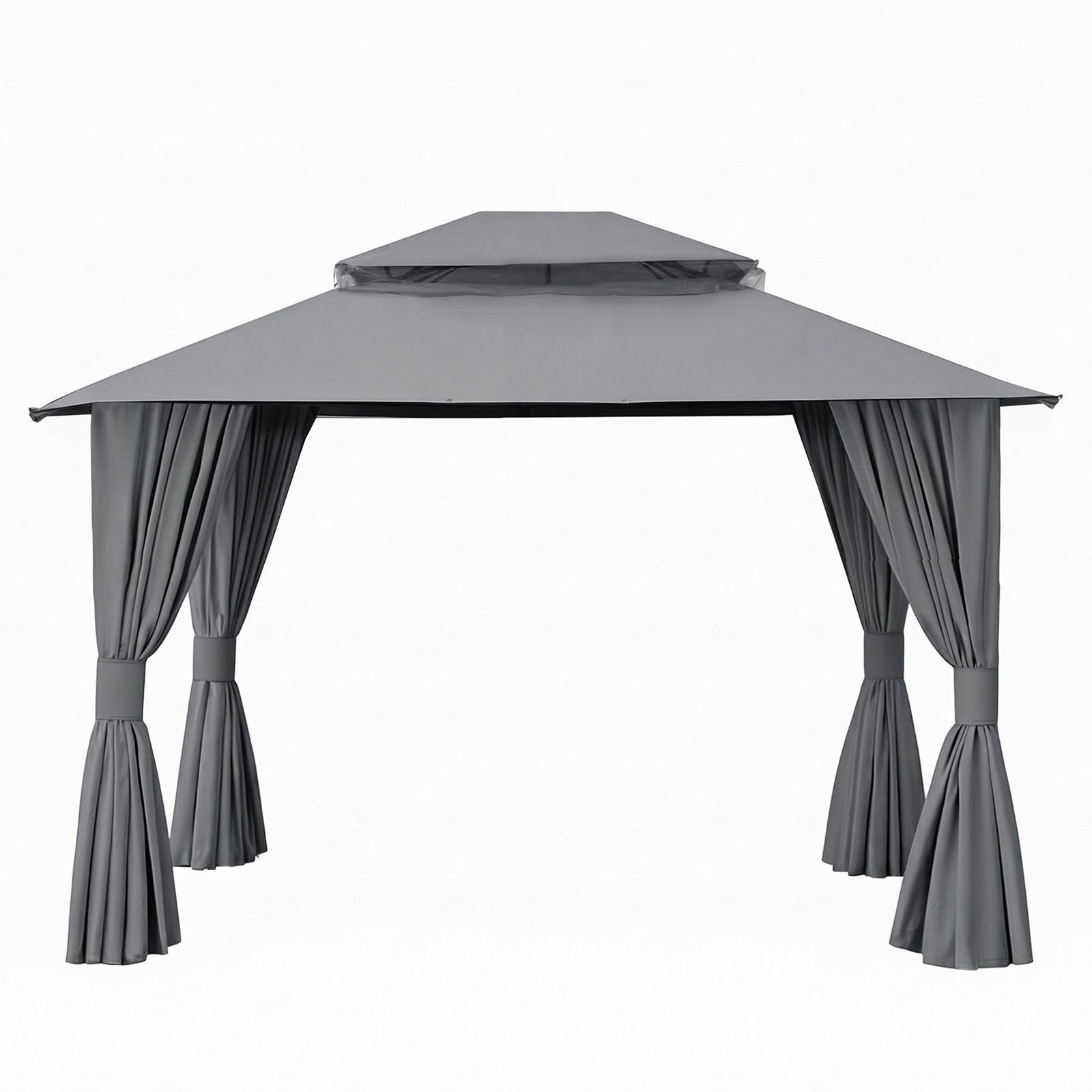 Instahut Gazebo 3x3m Canopy Outdoor Steel Frame Patio Tent Curtains Marquee Grey