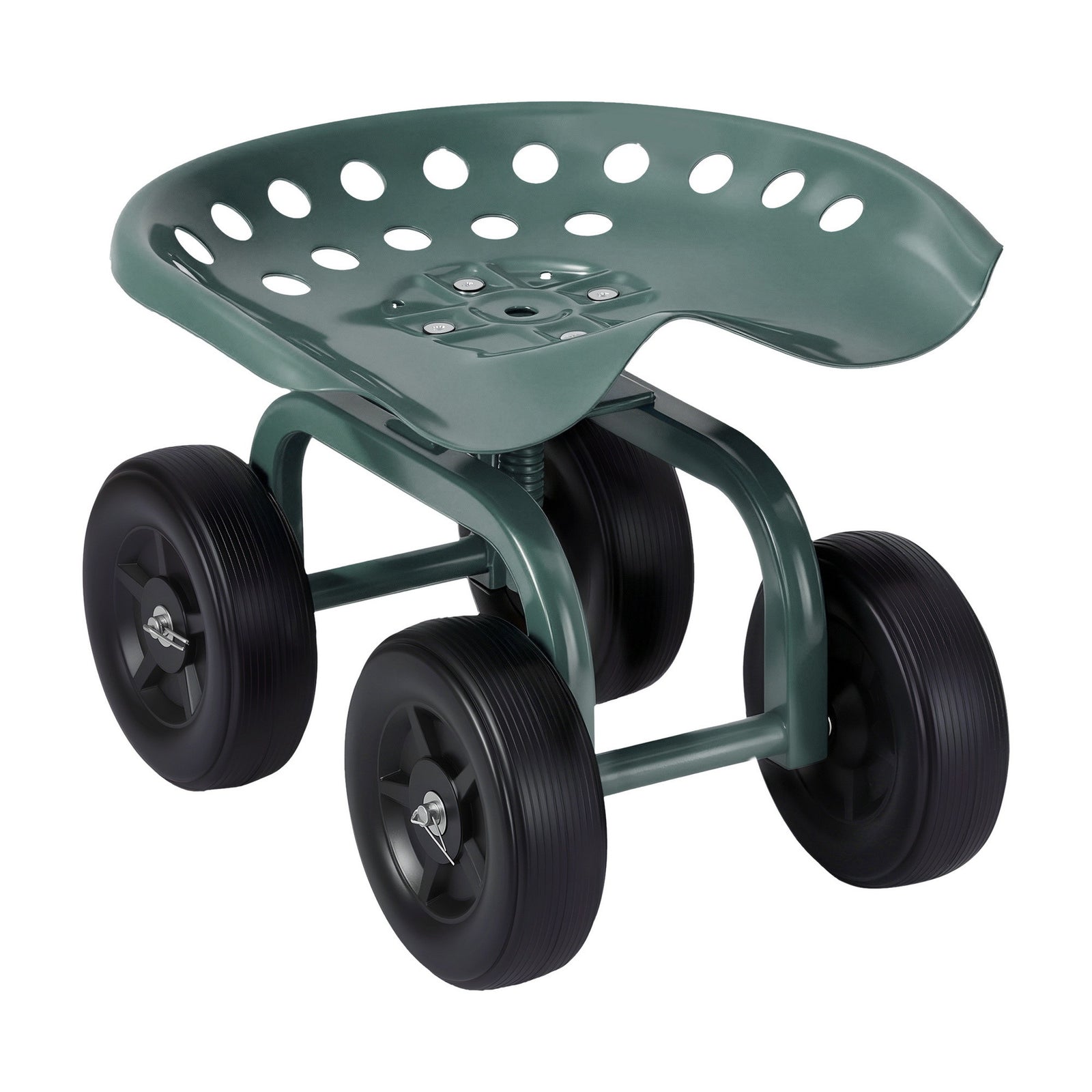 Gardeon Garden Seat 360 Swivel Rolling Adjustable Height Work Scooter Cart Wheels Heavy Duty 150kg