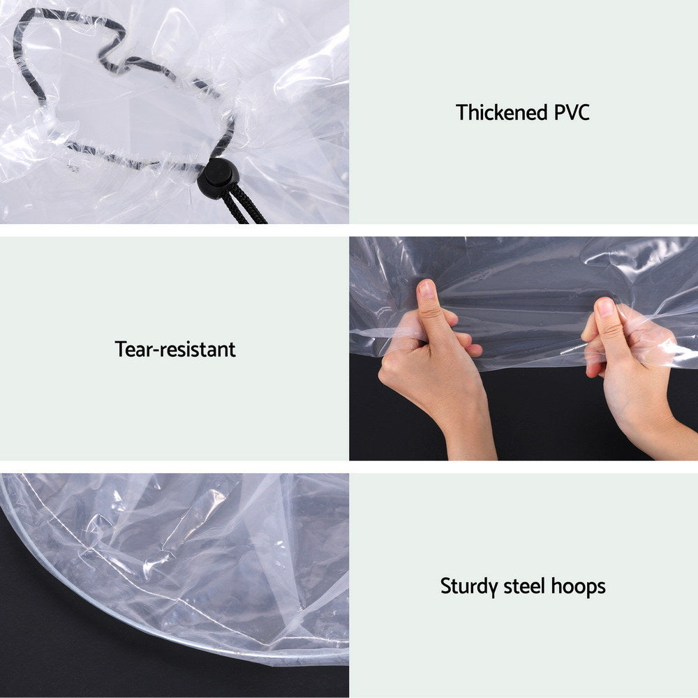 Green Fingers Mini Greenhouse 300x45x30cm Tunnel Clear PVC Steel Frame Portable