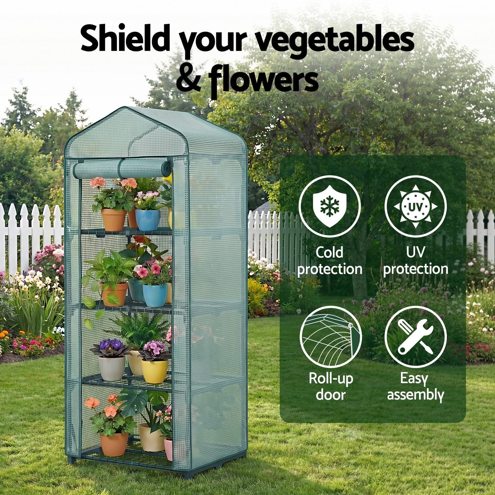 Green Fingers Greenhouse 4 Tiers Mini Green House Garden Bed 1.6x0.7x0.5M