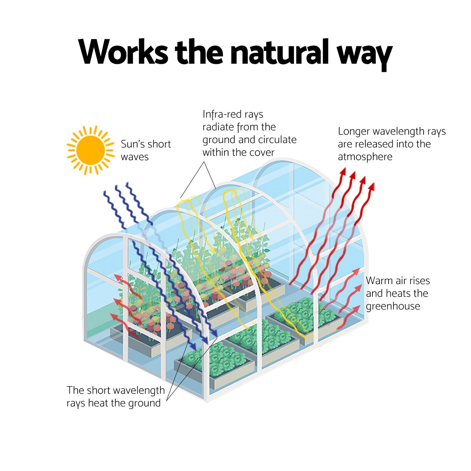 Green Fingers Greenhouse 3x2x2M Walk in Green House White
