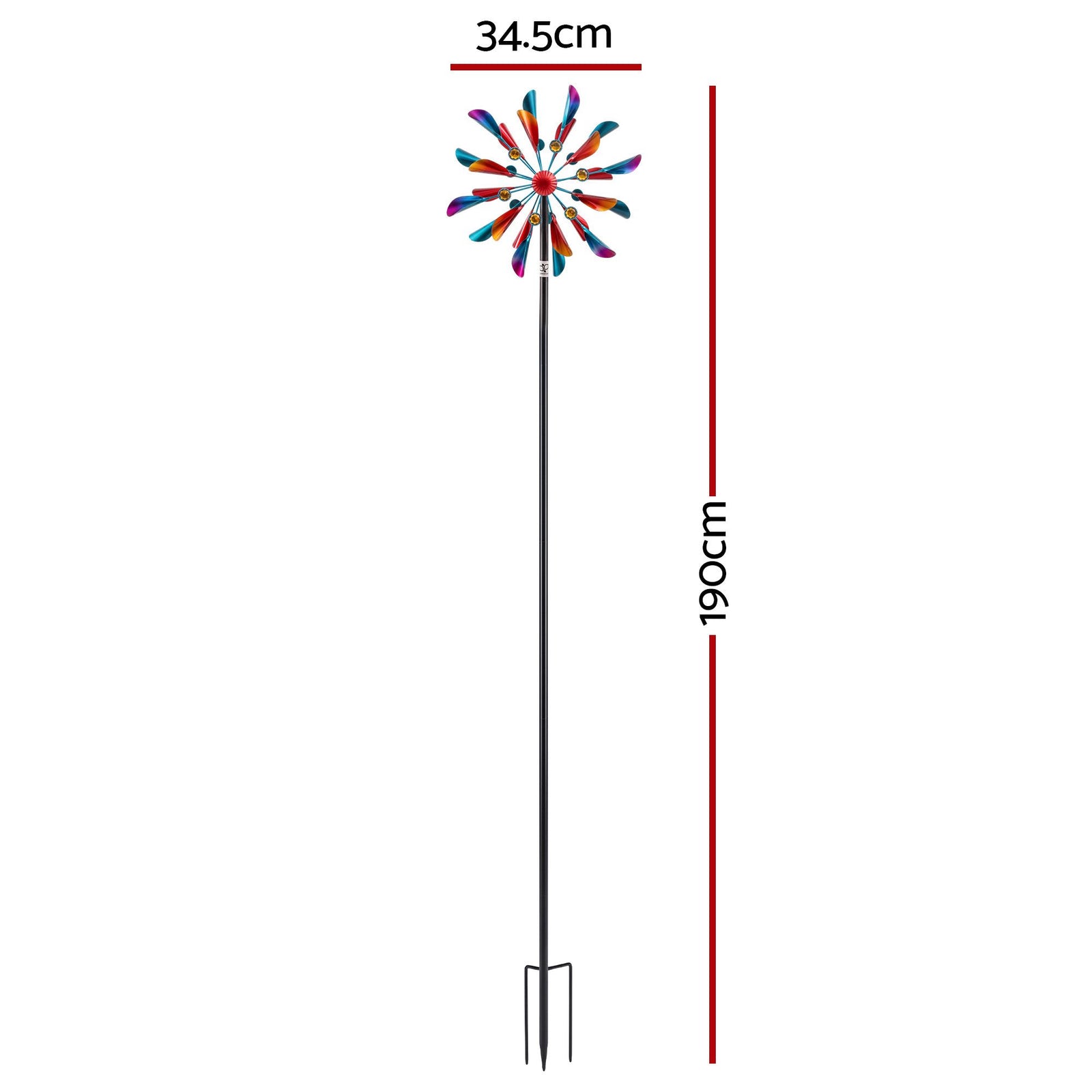 Gardeon Garden Windmill Metal Double Wind Spinner Outdoor Lawn Decor 190cm