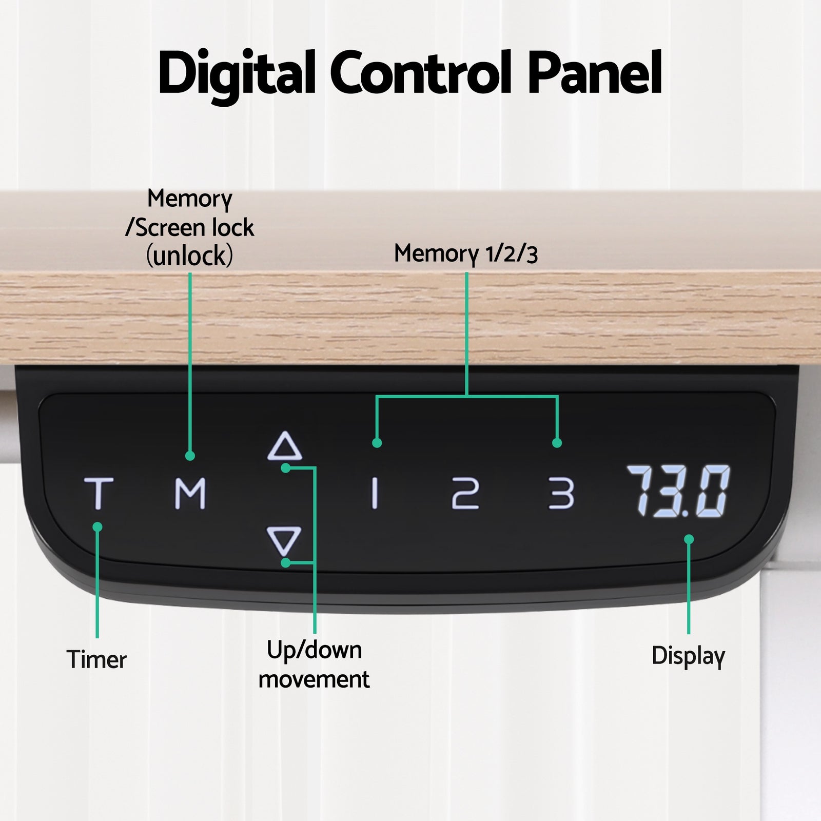 Artiss Standing Desk Motorised Touch Control Electric Oak 140CM