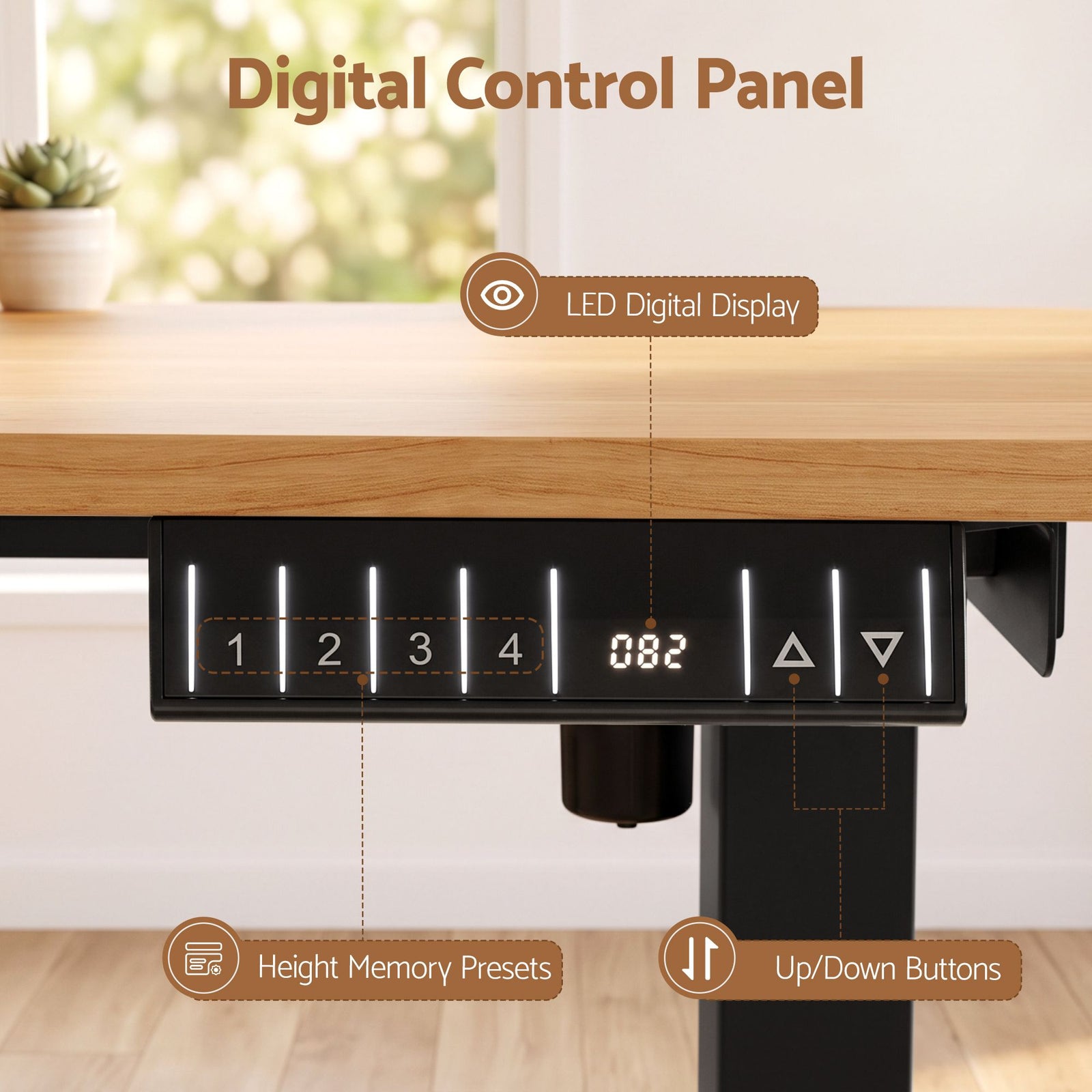 Artiss Electric Standing Desk Height Adjustable Table 120cm Natural Black