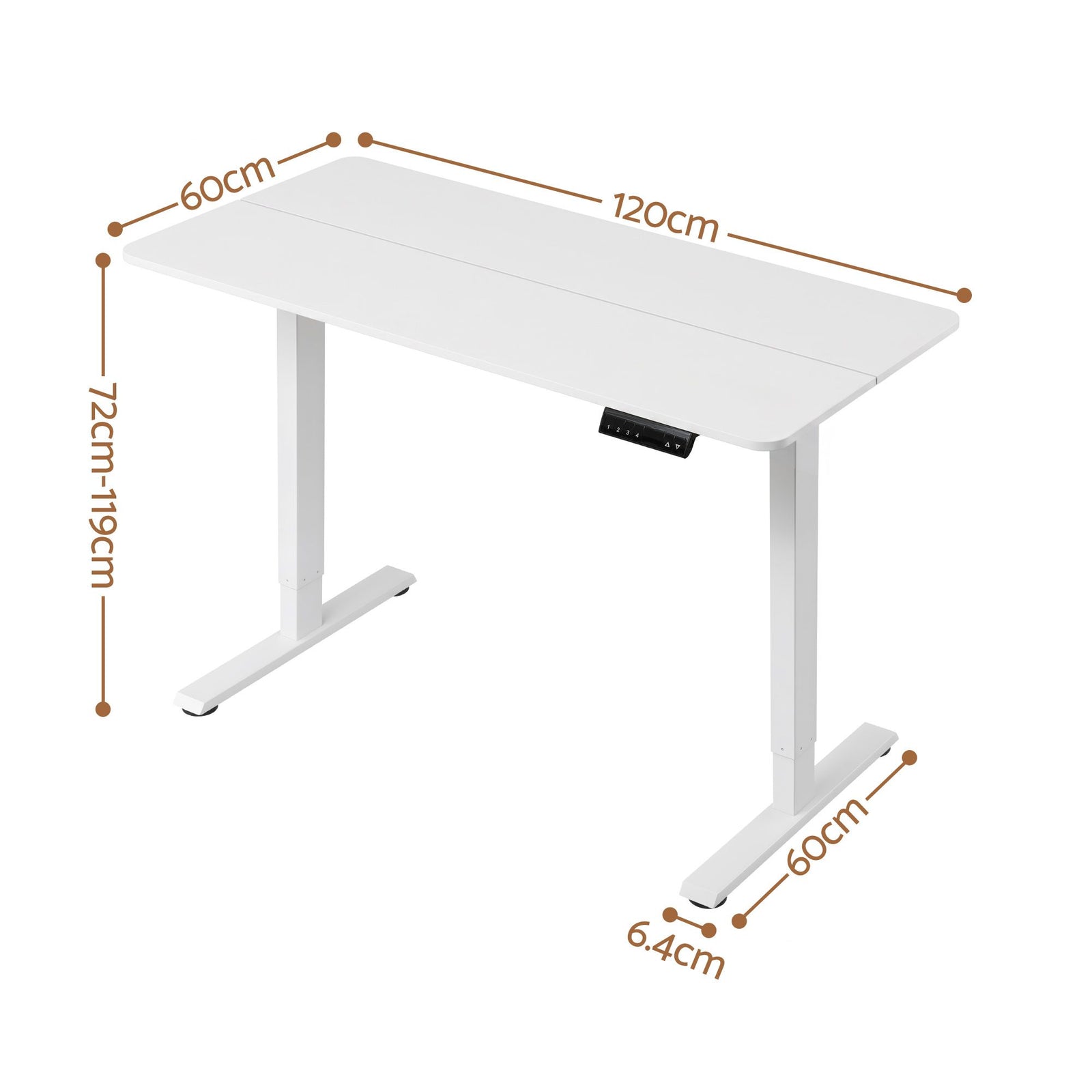 Artiss Electric Standing Desk Height Adjustable Table 120cm White