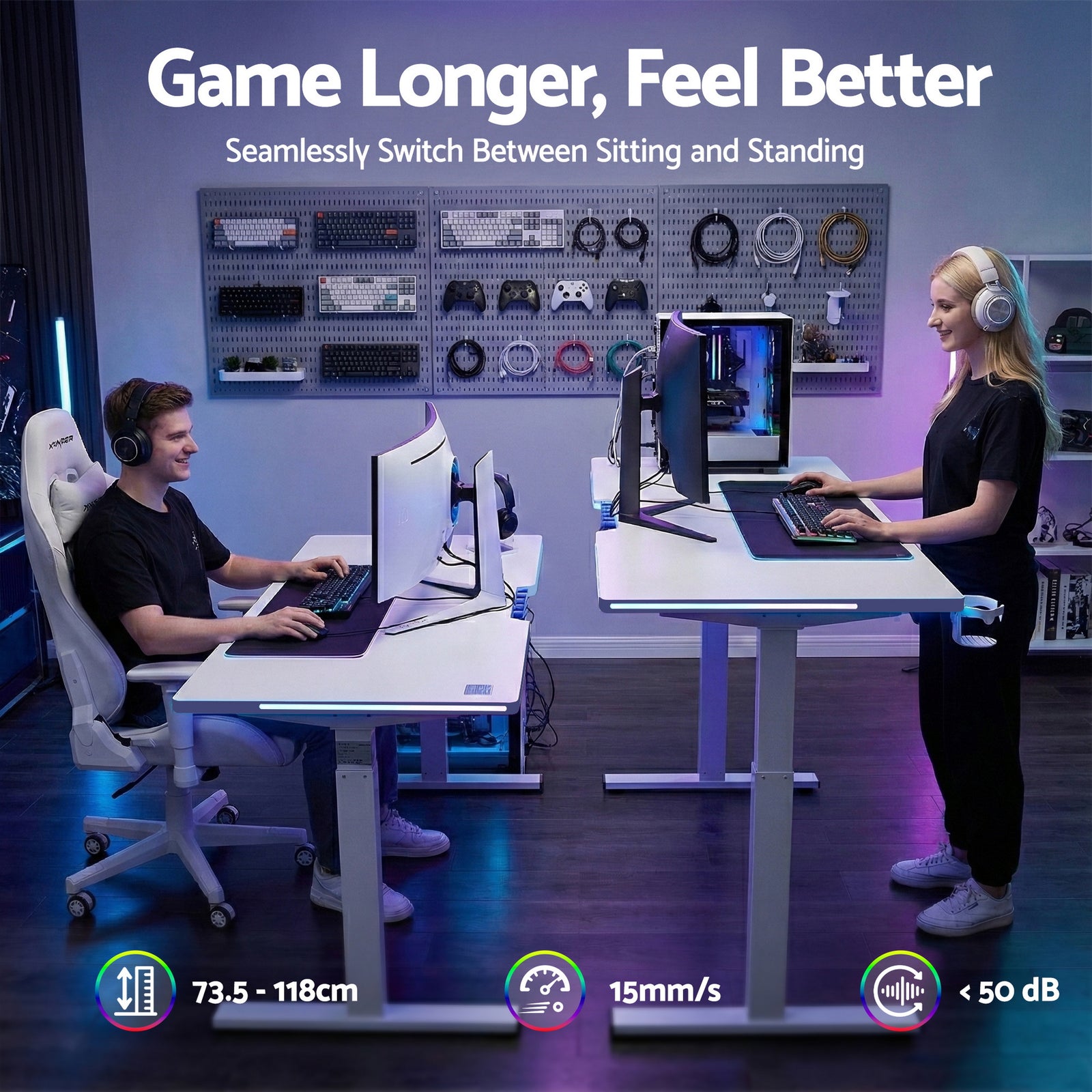 Artiss Electric Standing Desk Height Adjustable Gaming Desk Home Office 140cm