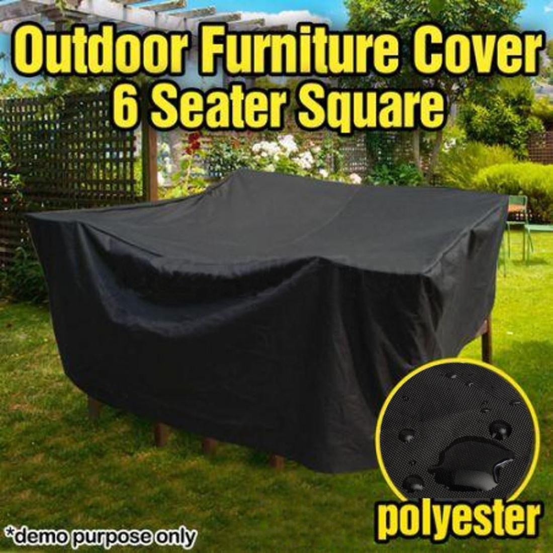 Waterproof 210D Oxford Cloth Cover For Outdoor Furniture Set - Protects From Uv Dust And Rain - 250X250X90Cm - Black-1964932265742045190