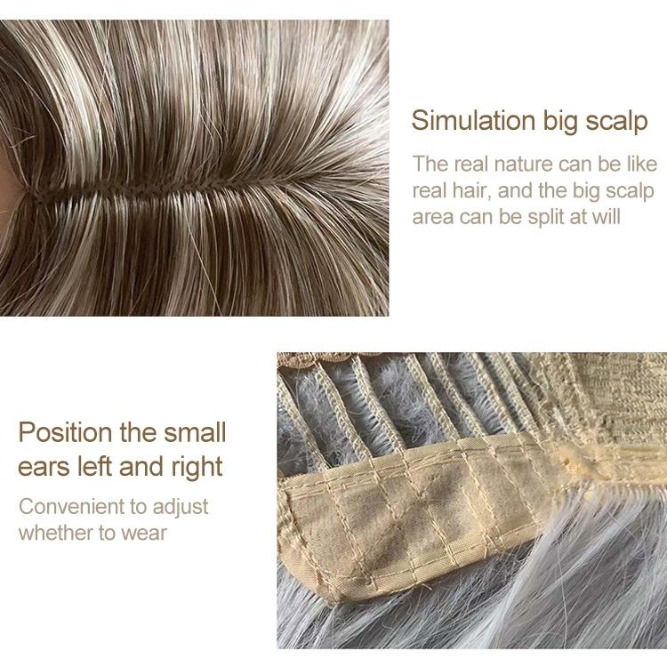 Long Curly Mixed Colour Wig For Women-1922443434346549251