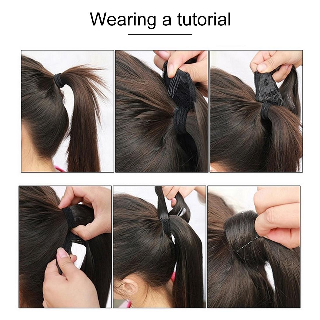 Long Straight Ponytail With Invisible Bandage Band - 27-1915197208236527618