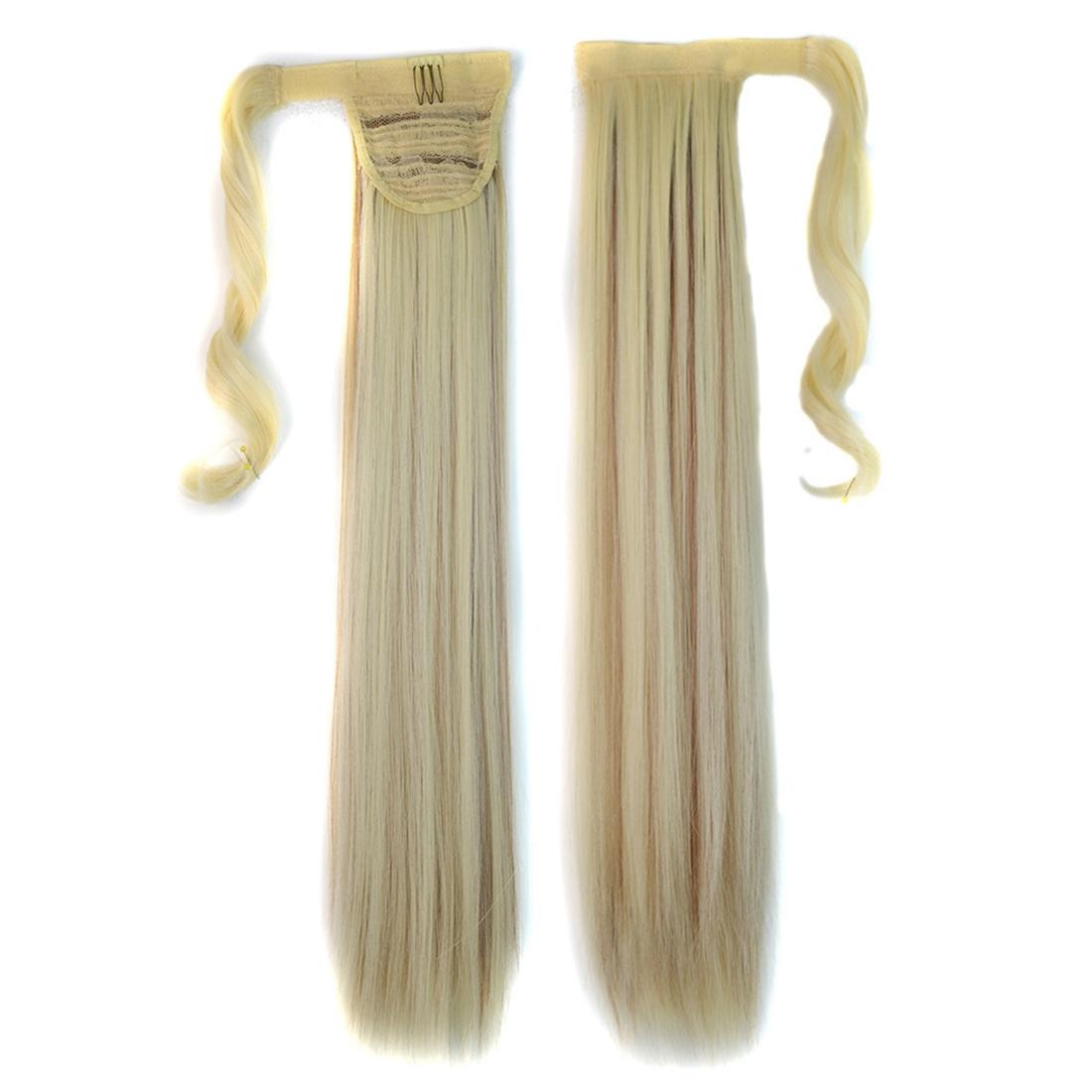 Long Straight Invisible Bandage Ponytail Wig - 613H12 Colour-1915198028860493828