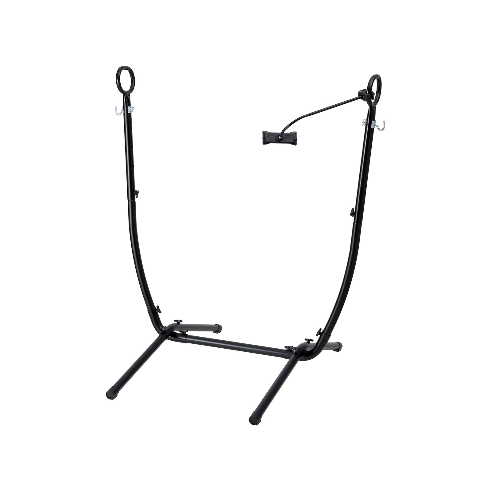 Gardeon Hammock Chair Stand Iron Frame w/ Phone Holder Black
