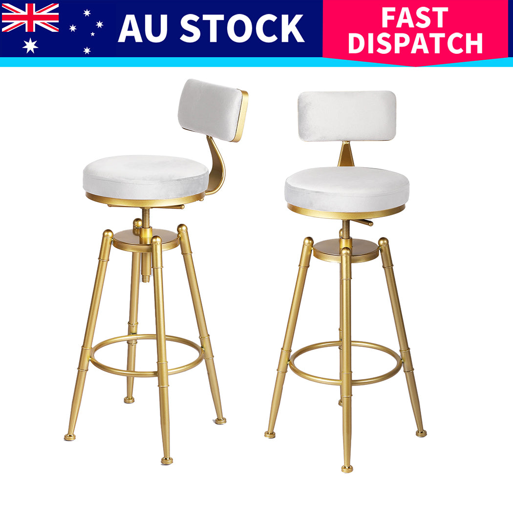 Levede 4x Bar Stools Swivel Kitchen Bar Chair White-1973193551462404104