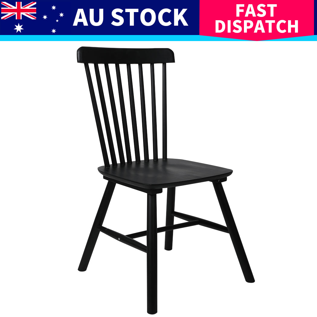 Levede 8x Dining Chairs Kitchen Winsor Black-1973193553207234568