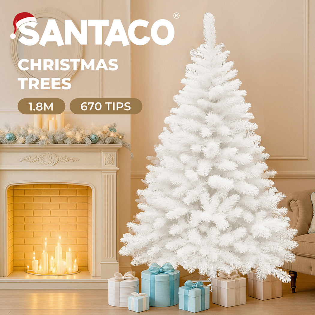 Santaco 1.8M 670 Tips White Christmas Tree-1973193579123838981
