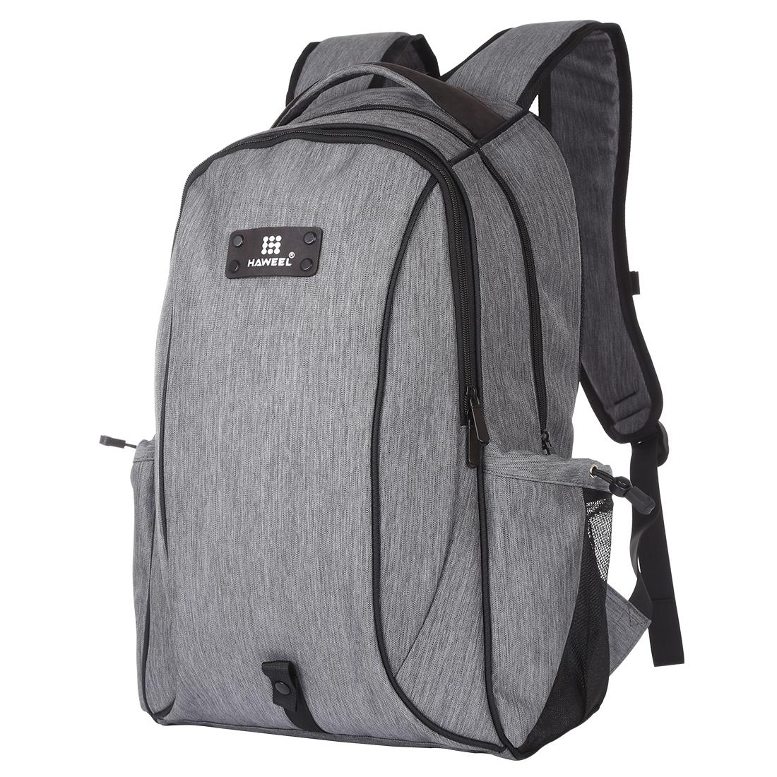 Grey Canvas Dual-Shoulder Laptop Backpack - Portable Outdoor-1915196546702512129