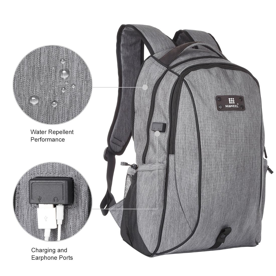 Grey Canvas Dual-Shoulder Laptop Backpack - Portable Outdoor-1915196546702512132