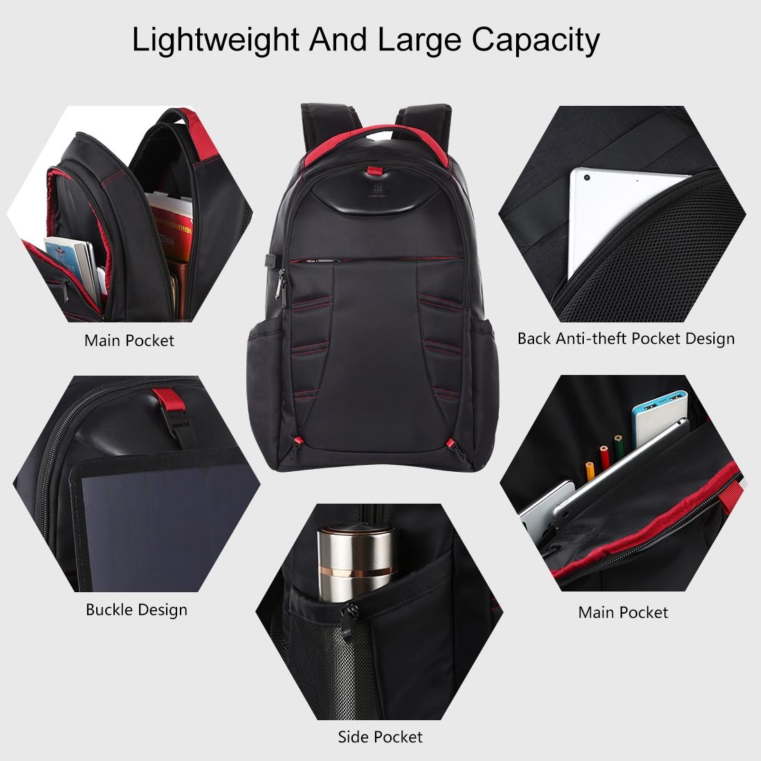 Portable Dual-Shoulder Laptop Backpack - Foldable & Removable Black-1915196722137665540