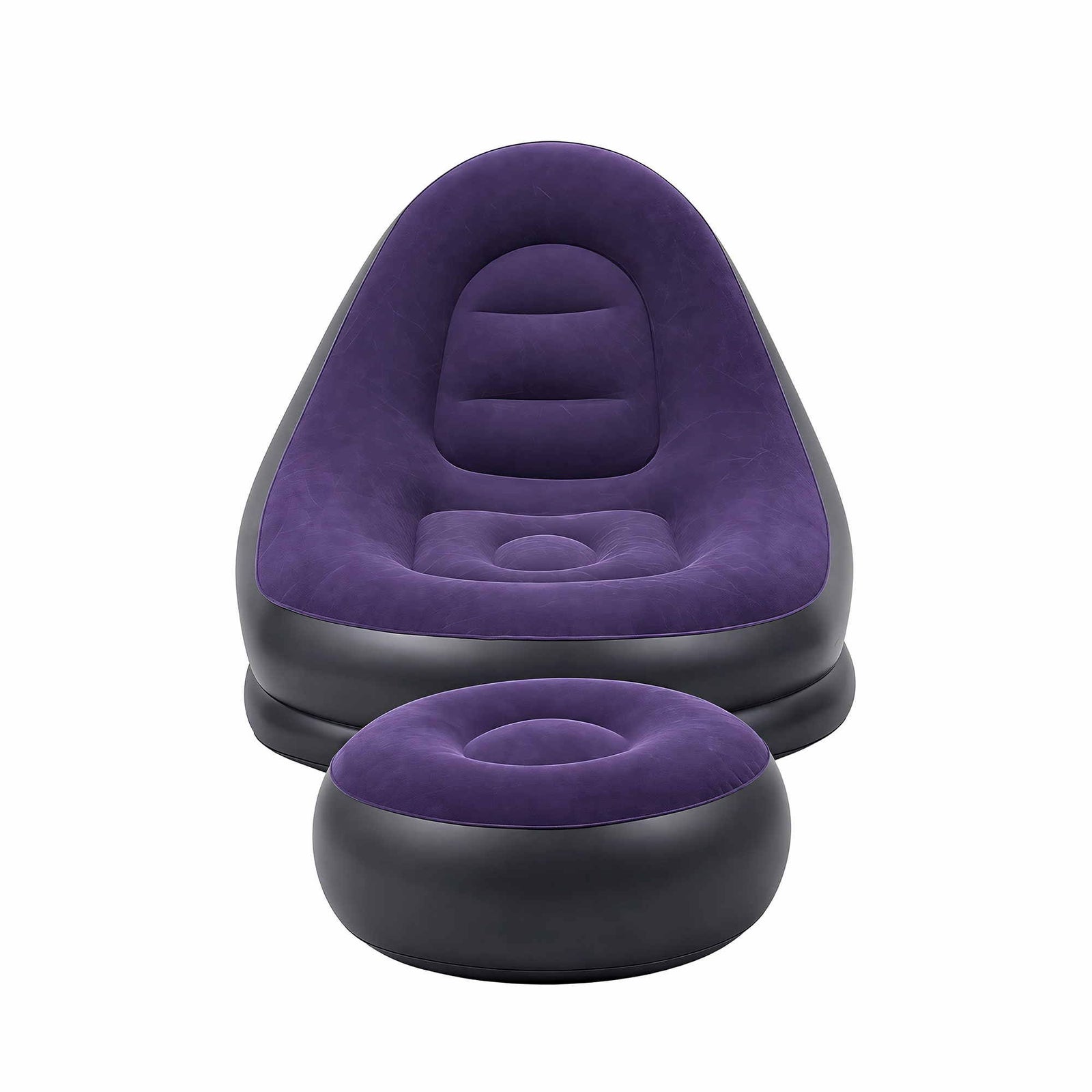 Gardeon Inflatable Chair with Ottoman Air Sofa Blow Up Air Chair for Camping with Pump Purple