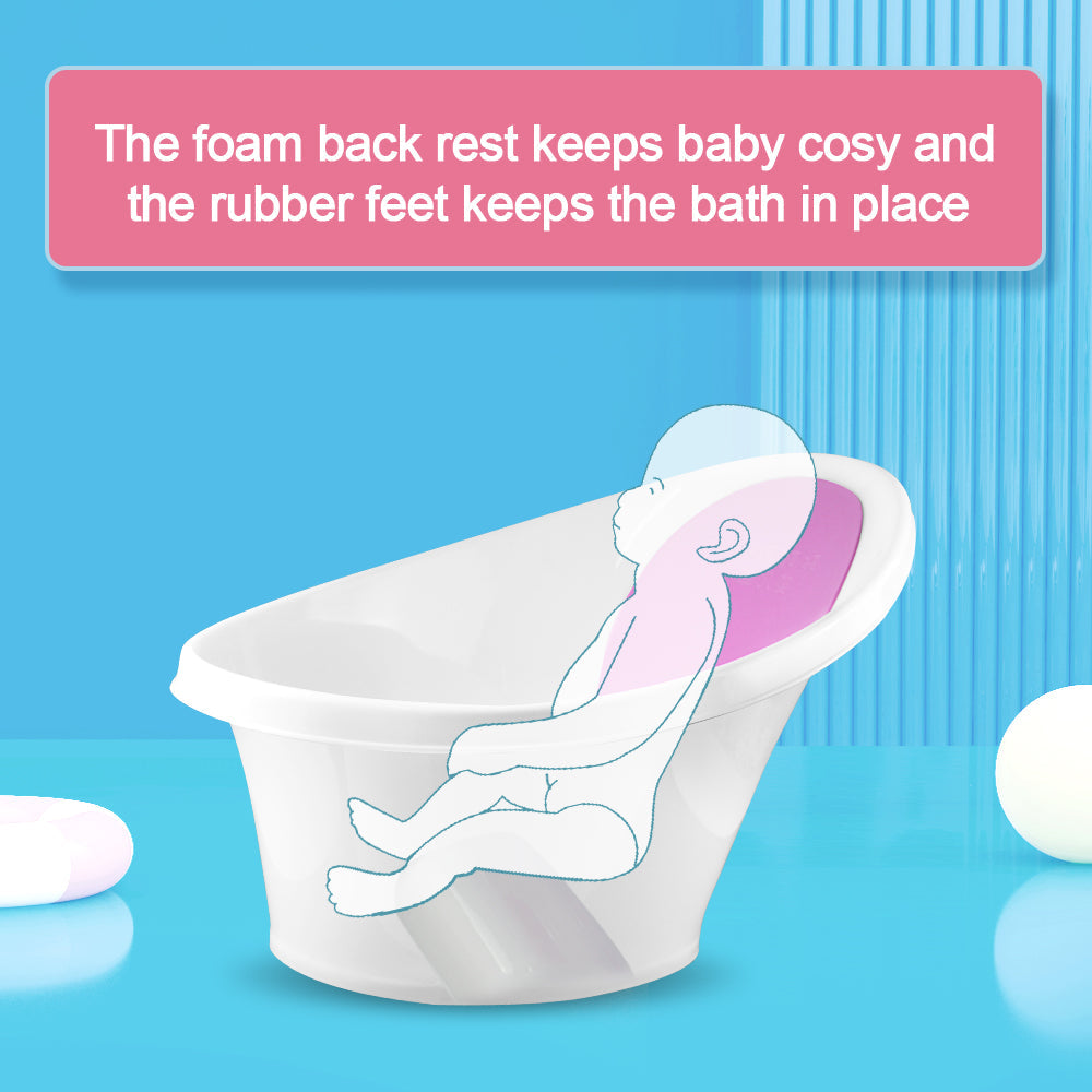 Pink Baby Bath With Backrest & Bum Bump Support-1973193609796784130