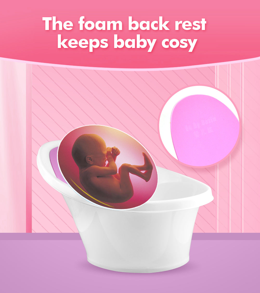 Pink Baby Bath With Backrest & Bum Bump Support-1973193609796784134