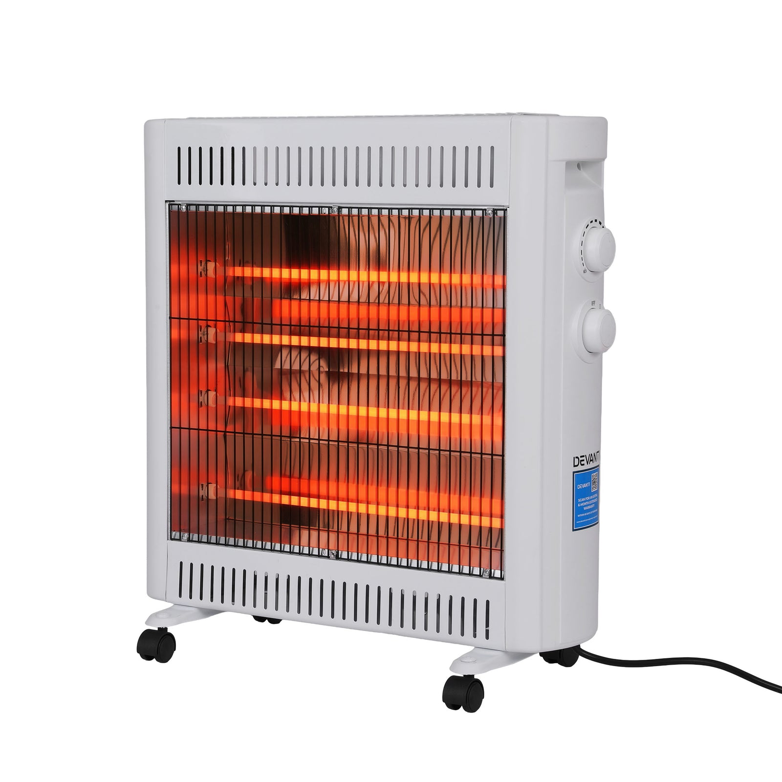 Devanti 2200W Infrared Radiant Heater Portable Electric Space Heating White
