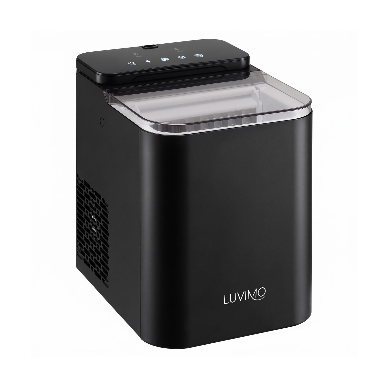 LUVIMO 15kg Ice Maker Machine Double Open Cover Deep Clean - Black