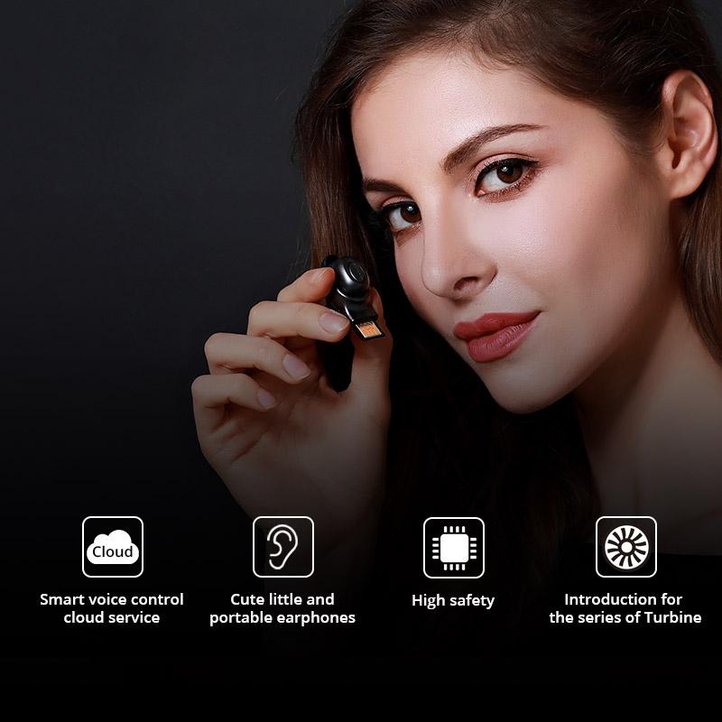 Wireless In-Ear Headset With Usb Cable - Black 5.0-1915196499868913667