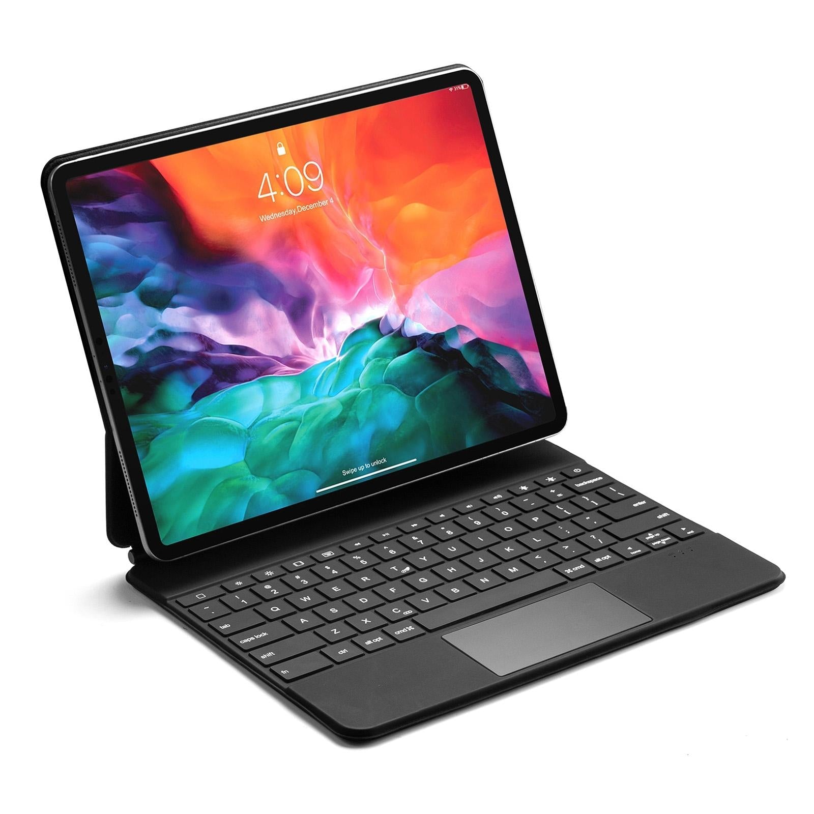 Ultra-Thin Detachable Bluetooth Keyboard Tablet Case For Ipad Pro 12.9 With Touchpad & Backlight - Black-1915196781315100677