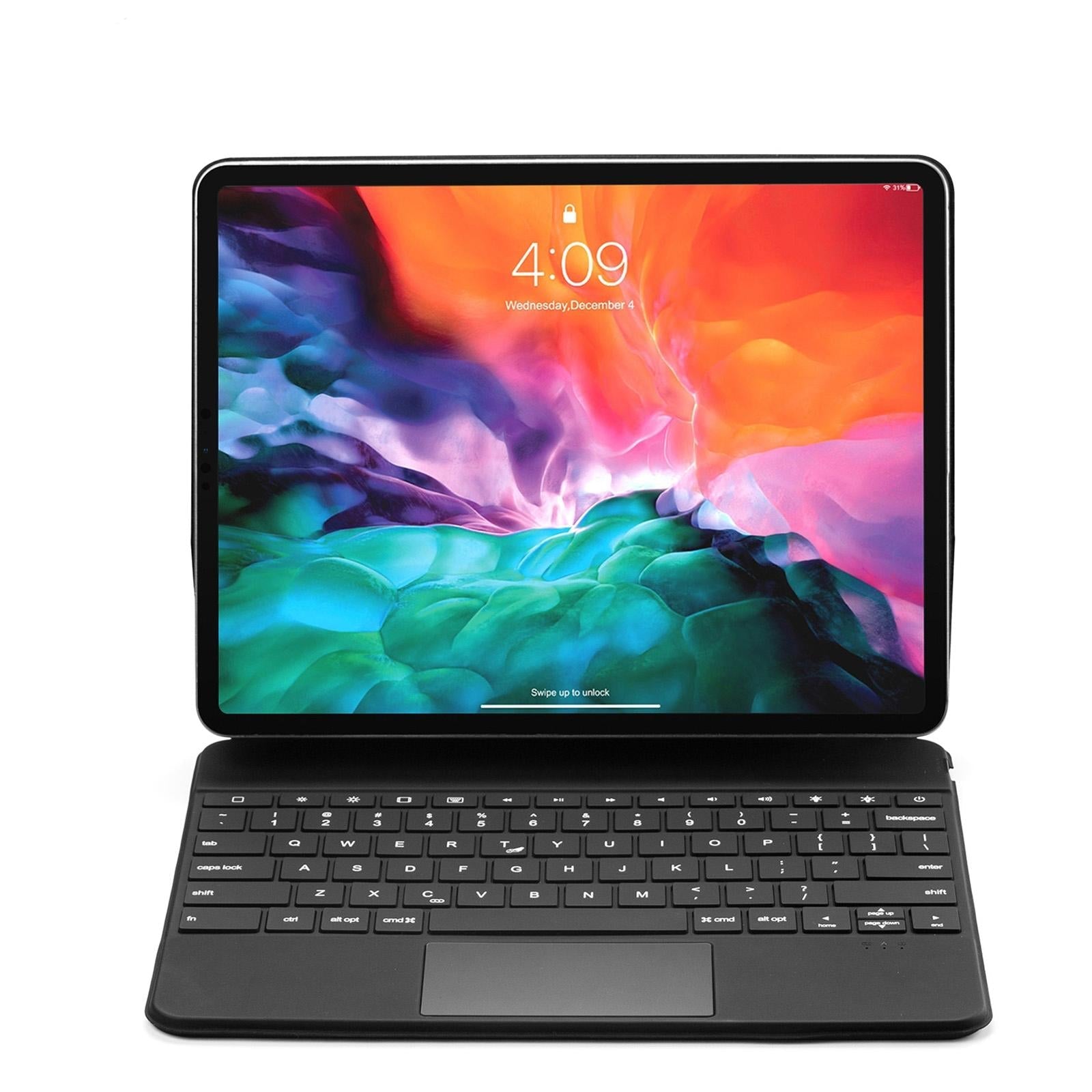 Ultra-Thin Detachable Bluetooth Keyboard Tablet Case For Ipad Pro 12.9 With Touchpad & Backlight - Black-1915196781315100678