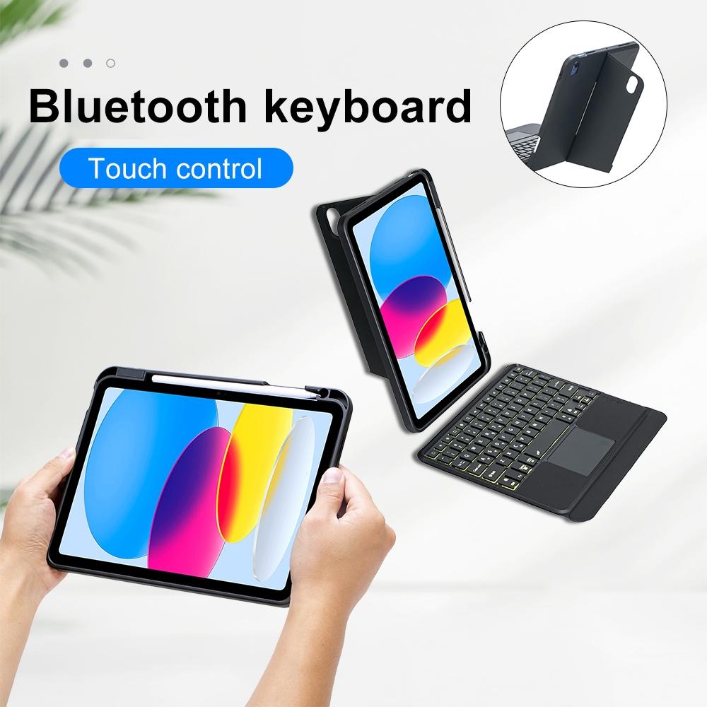 2022 Ipad 10.9 Touch Keyboard Case - Split Type Bluetooth Leather-1922443452839235589