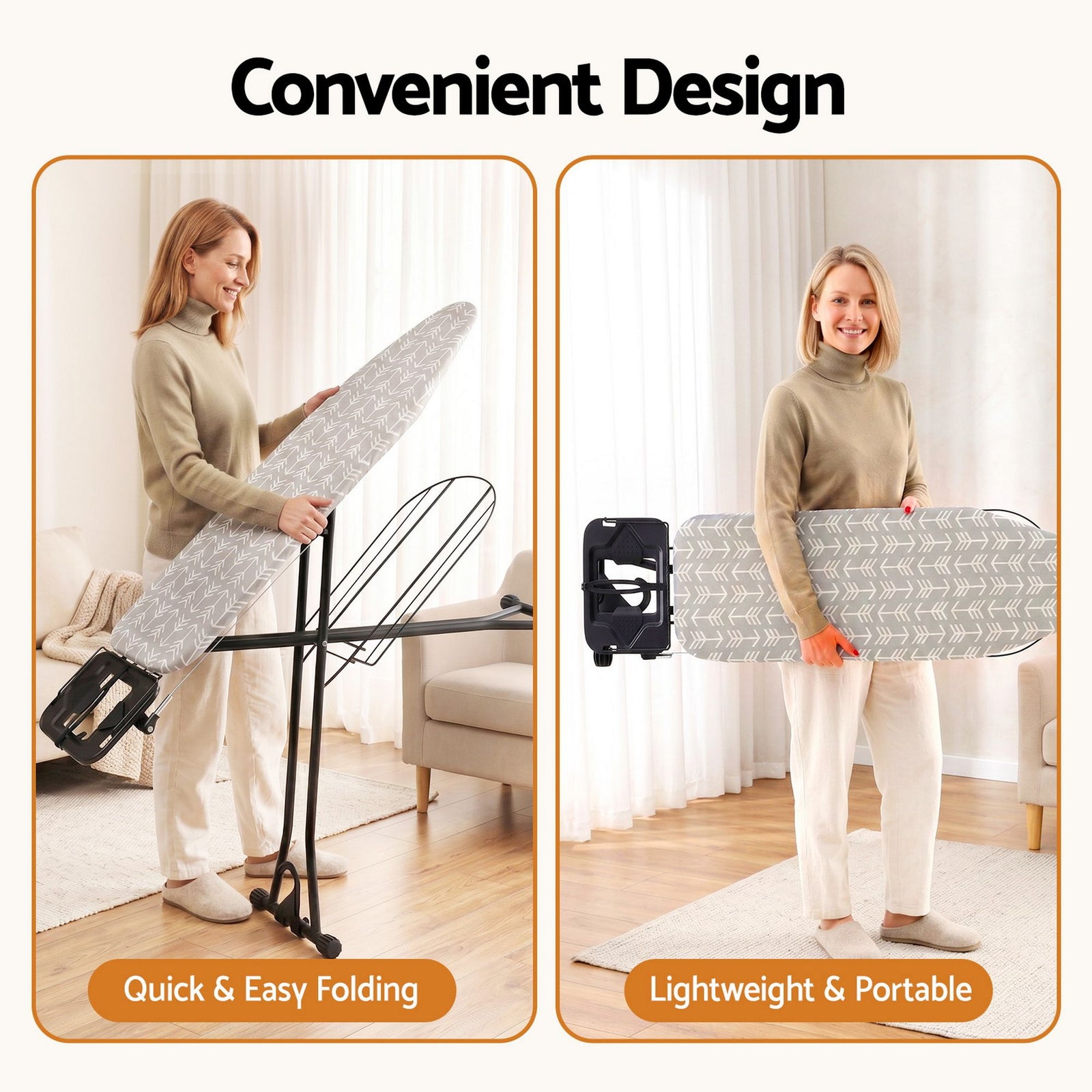 Artiss Foldable Ironing Board with Iron Rest Ironing Board for Laundry Room Arrow