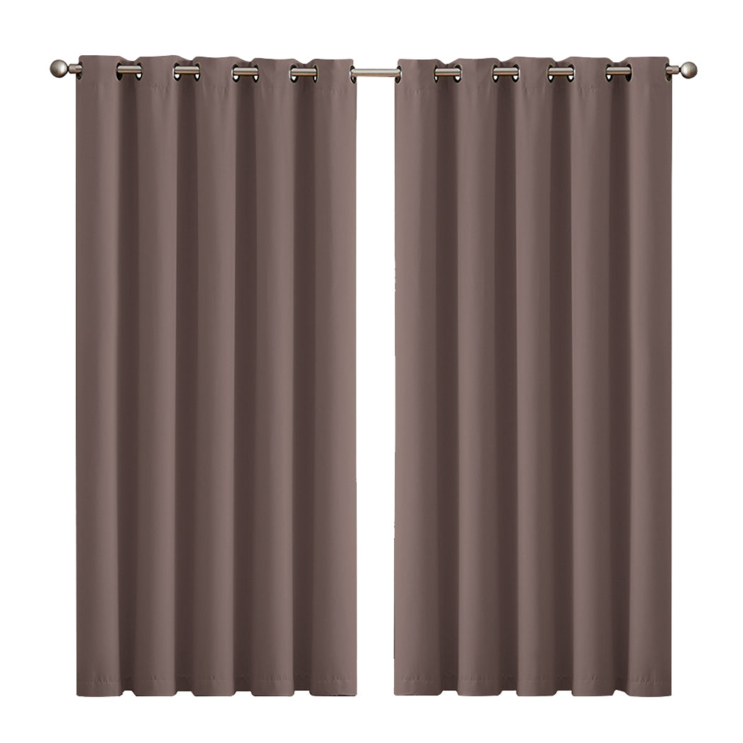 2x Blockout Curtains Panels 3 Layers Taupe-1910113271680208896
