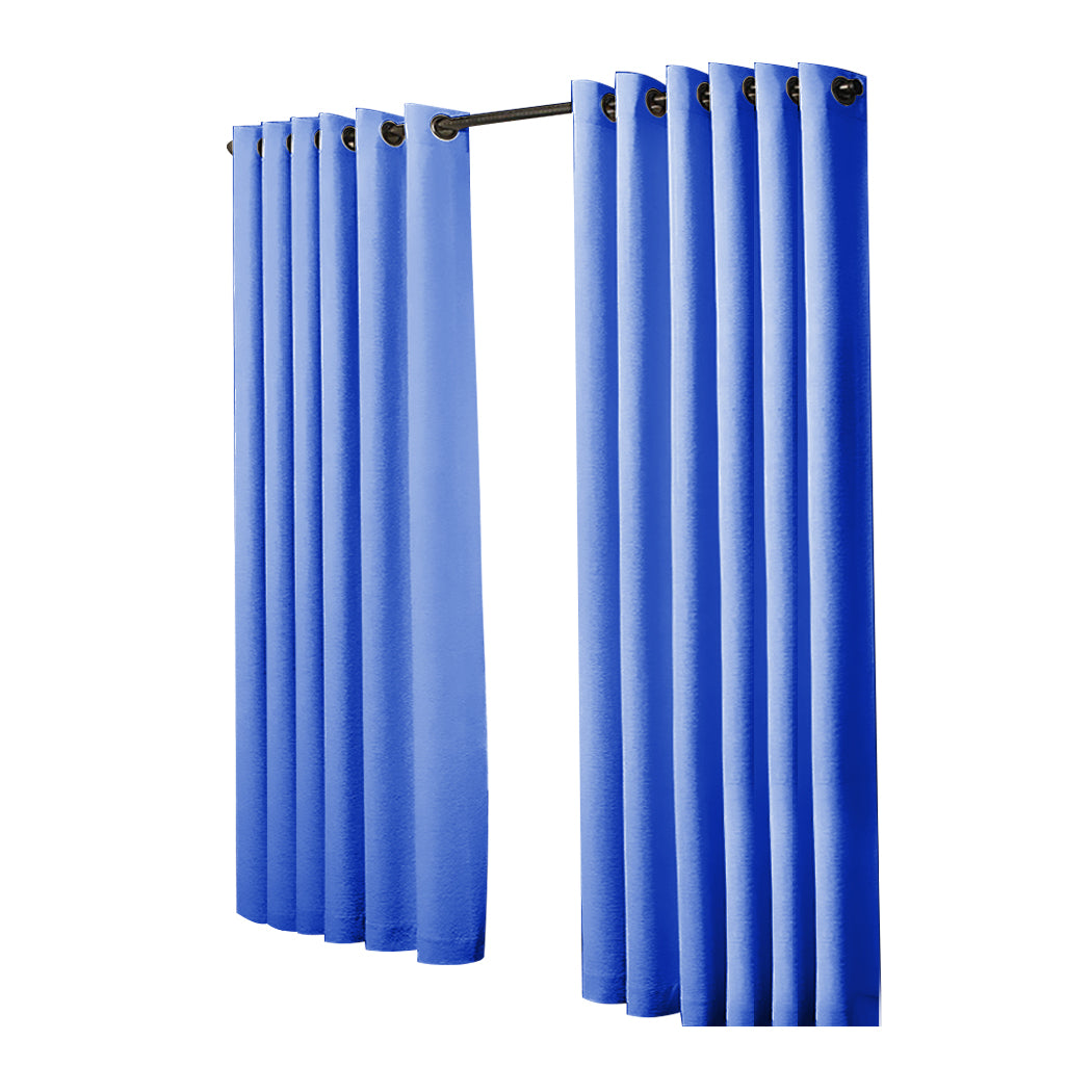 2x Blockout Curtains Panels 3 Layers Blue-1919892931255341057