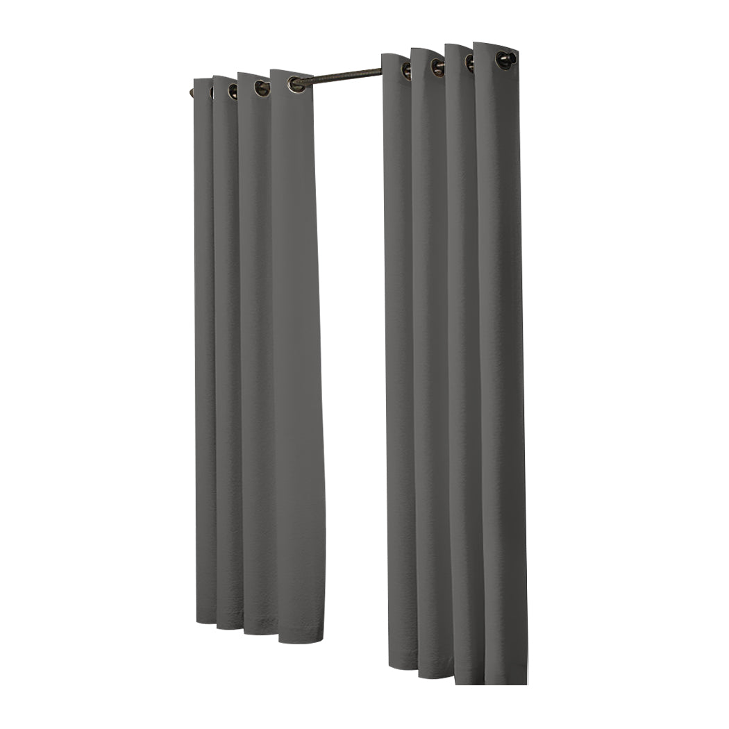 2x Blockout Curtains Panels 3 Layers Charcoal CD1003-132X213-GR-1954802970923241473