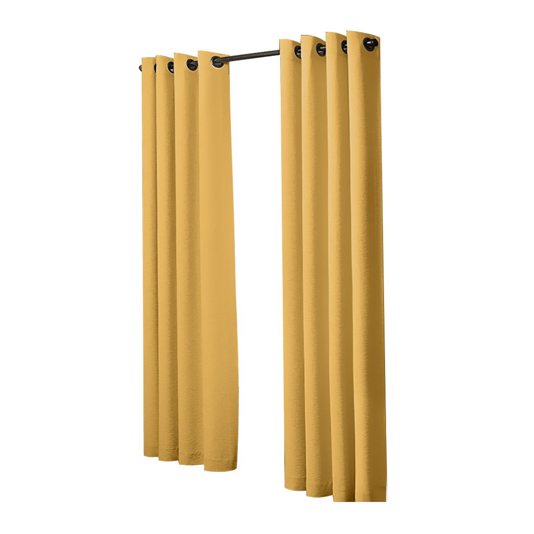 2x Blockout Curtains Panels 3 Layers Mustard-1919892930034798593