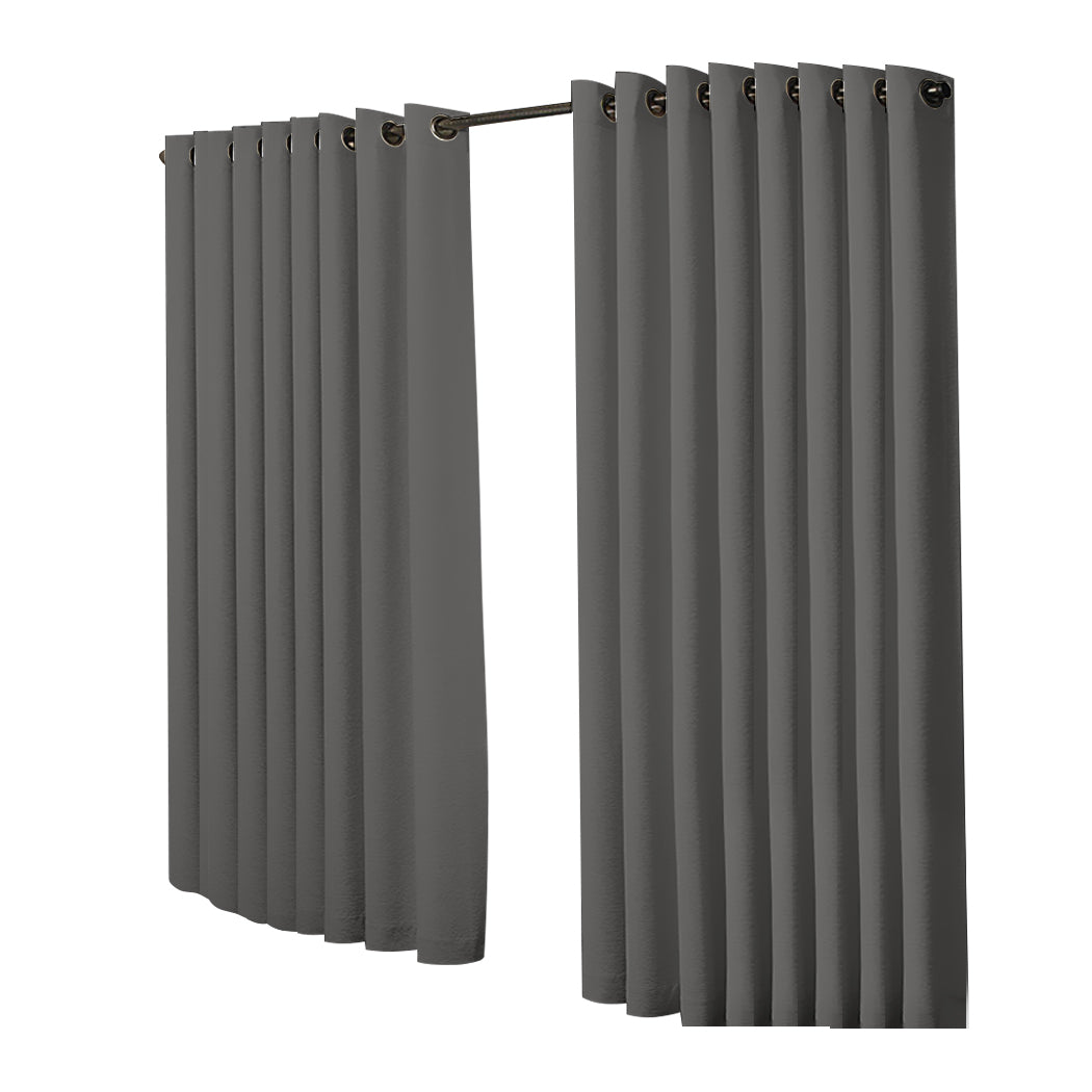 2x Blockout Curtains Panels 3 Layers Charcoal CD1003-300X230-GY-1919892932689793025