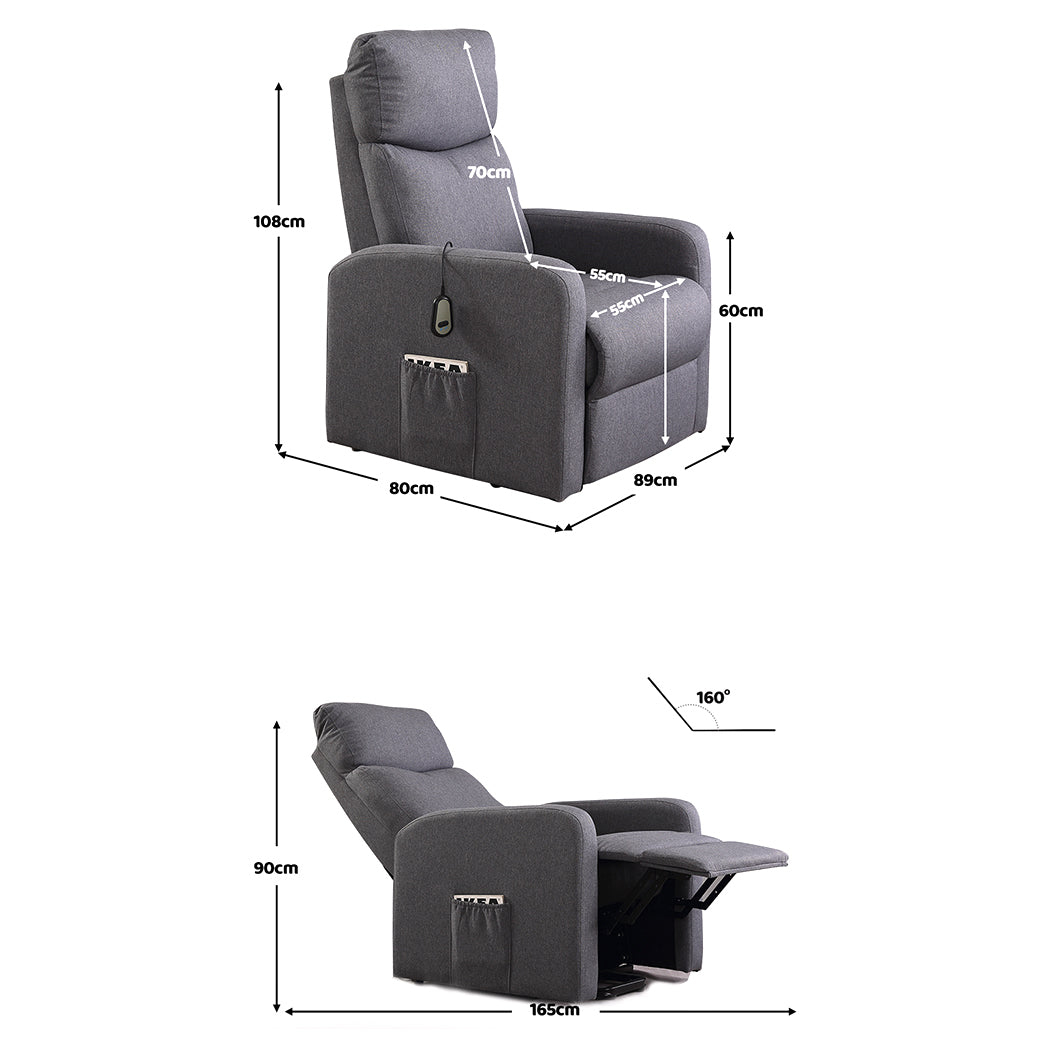 Levede Electric Massage Chair Reclining Grey-1910112921778786306