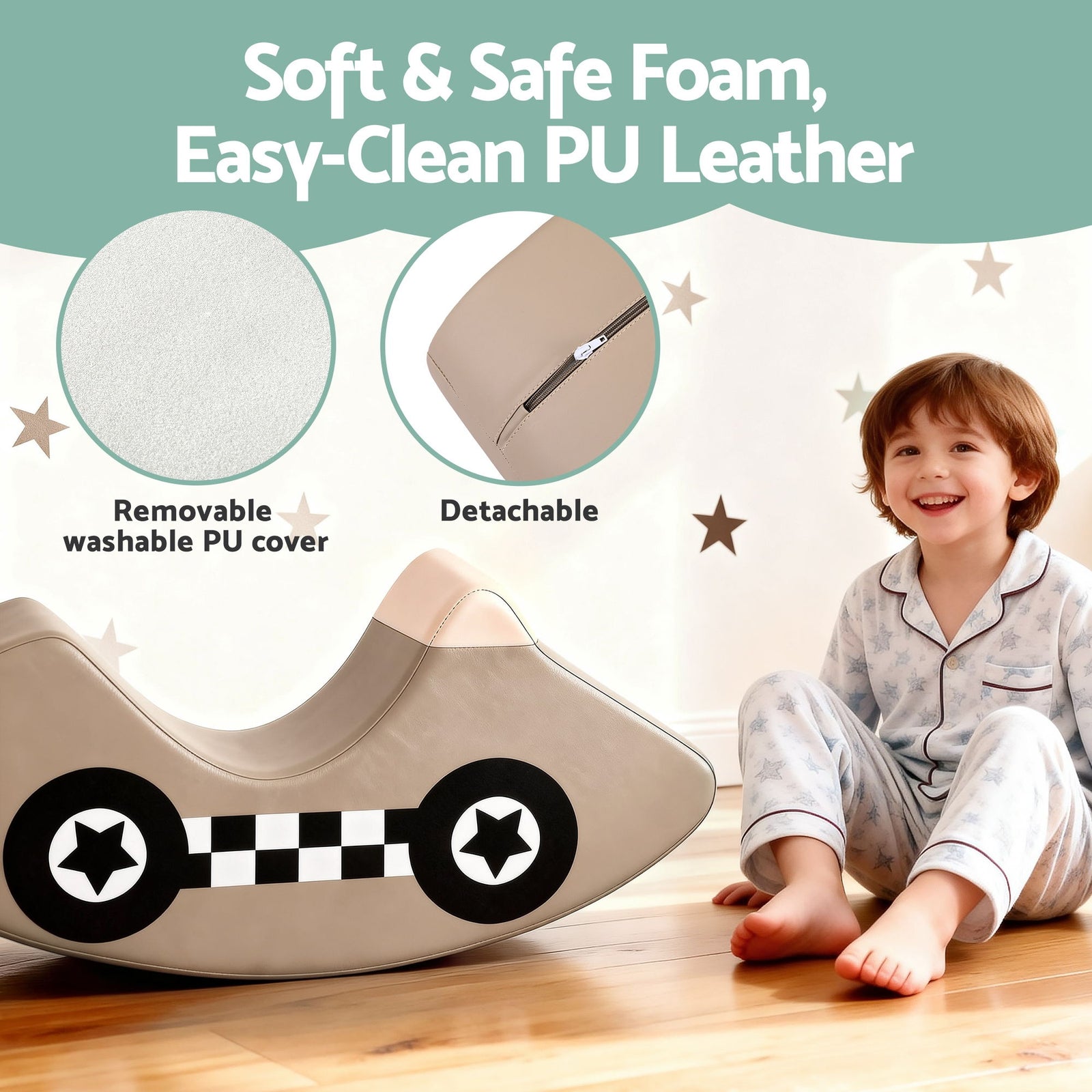 Kids Climbing Blocks Foam Toddler Playset Soft Indoor Indoor Climbing Toy Rocker Khaki