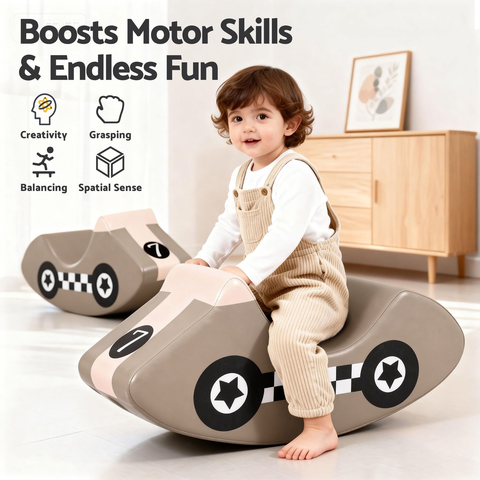 Kids Climbing Blocks Foam Toddler Playset Soft Indoor Indoor Climbing Toy Rocker Khaki