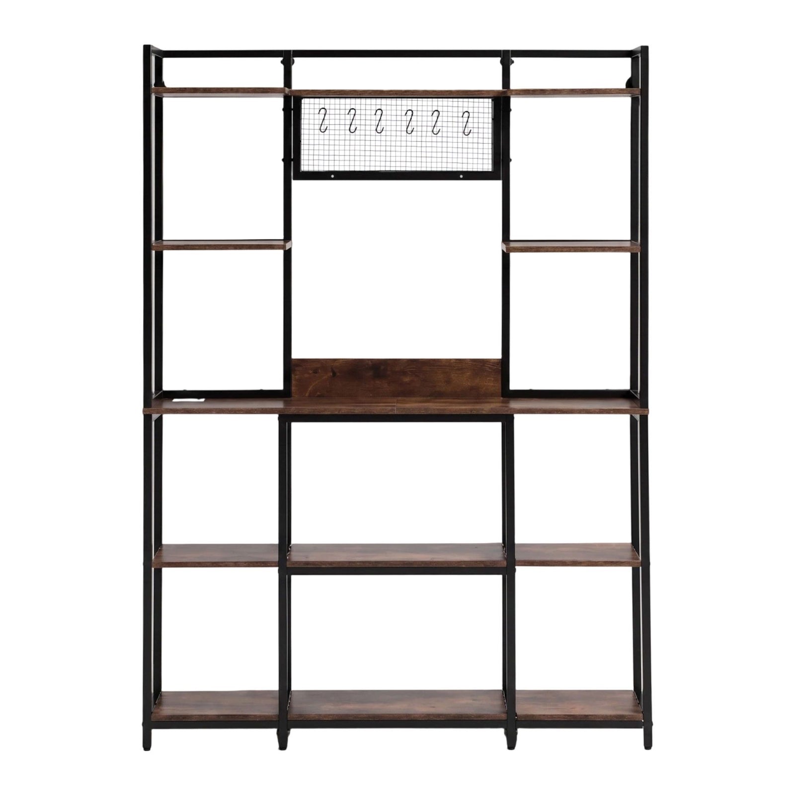 Artiss Kitchen Rack with 6 Hooks Microwave Storage Shelf 120cm x 170cm