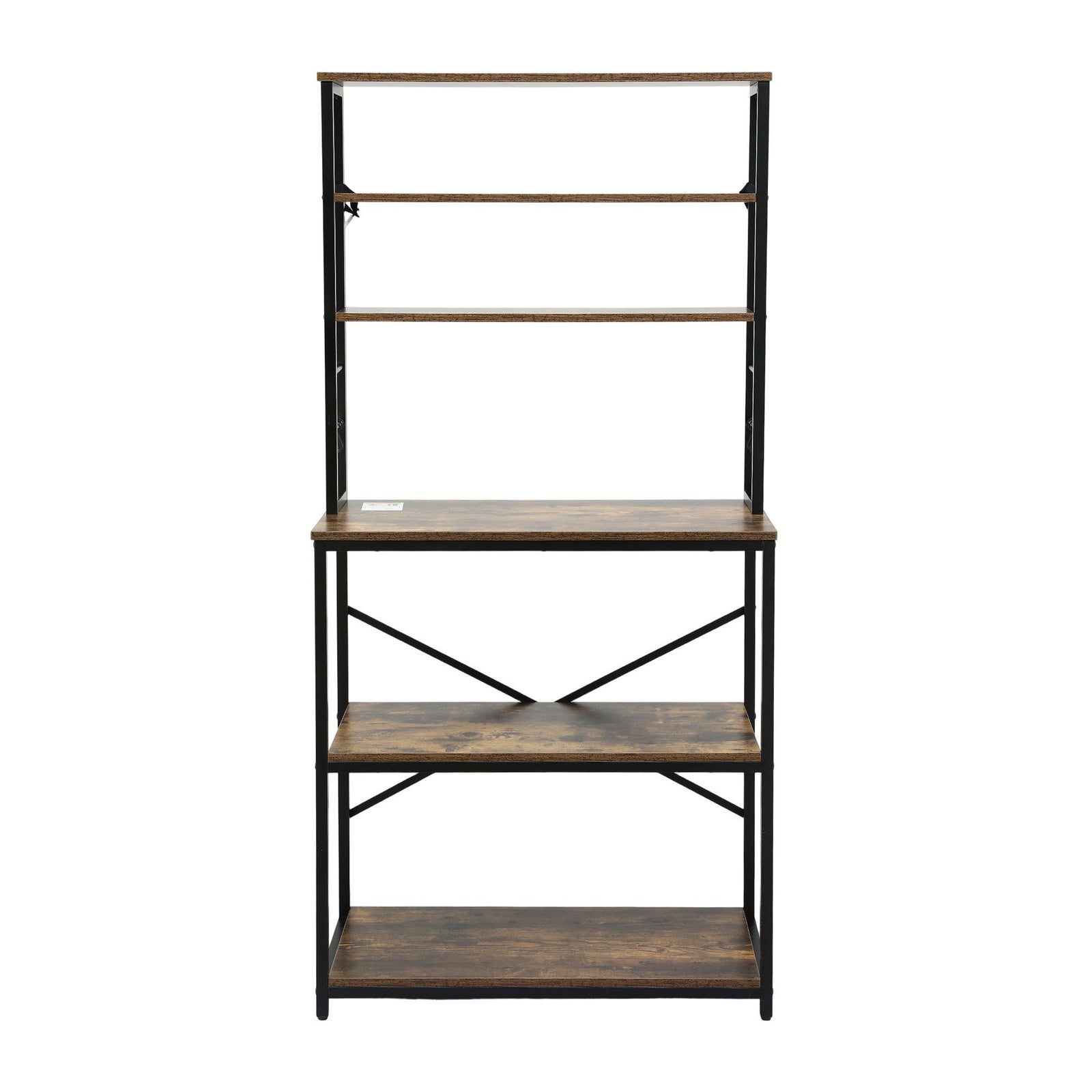 Artiss 6-Tier Kitchen Rack with 6 Hooks Microwave Storage Shelf 80cm x 167cm