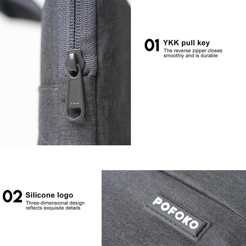 Multi-Functional 14-15.4 Inch Laptop Handbag With Trolley Case Belt - Grey-1915196552977190918