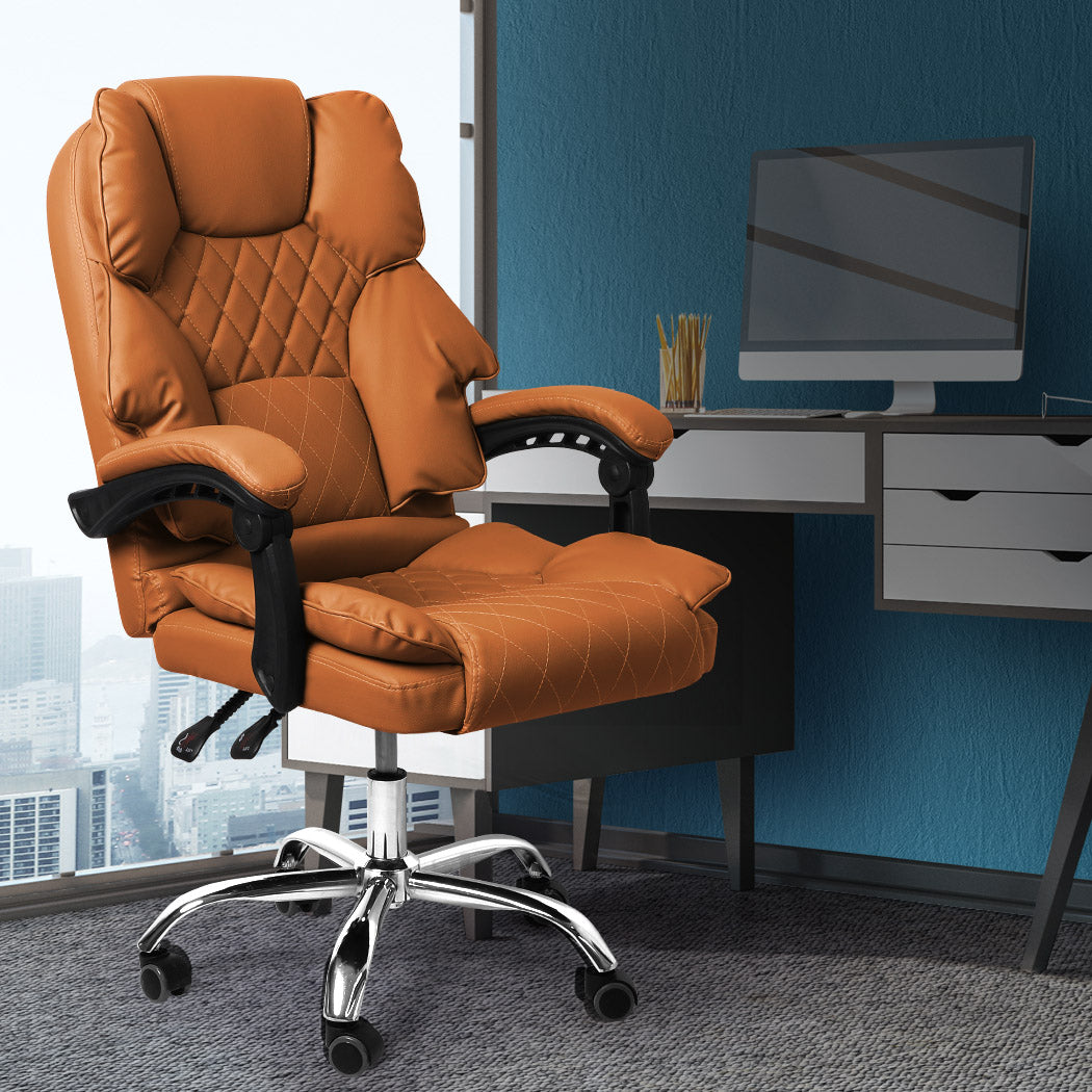 Levede Gaming Chair Office Computer Brown No Footrest-1954802891122413574